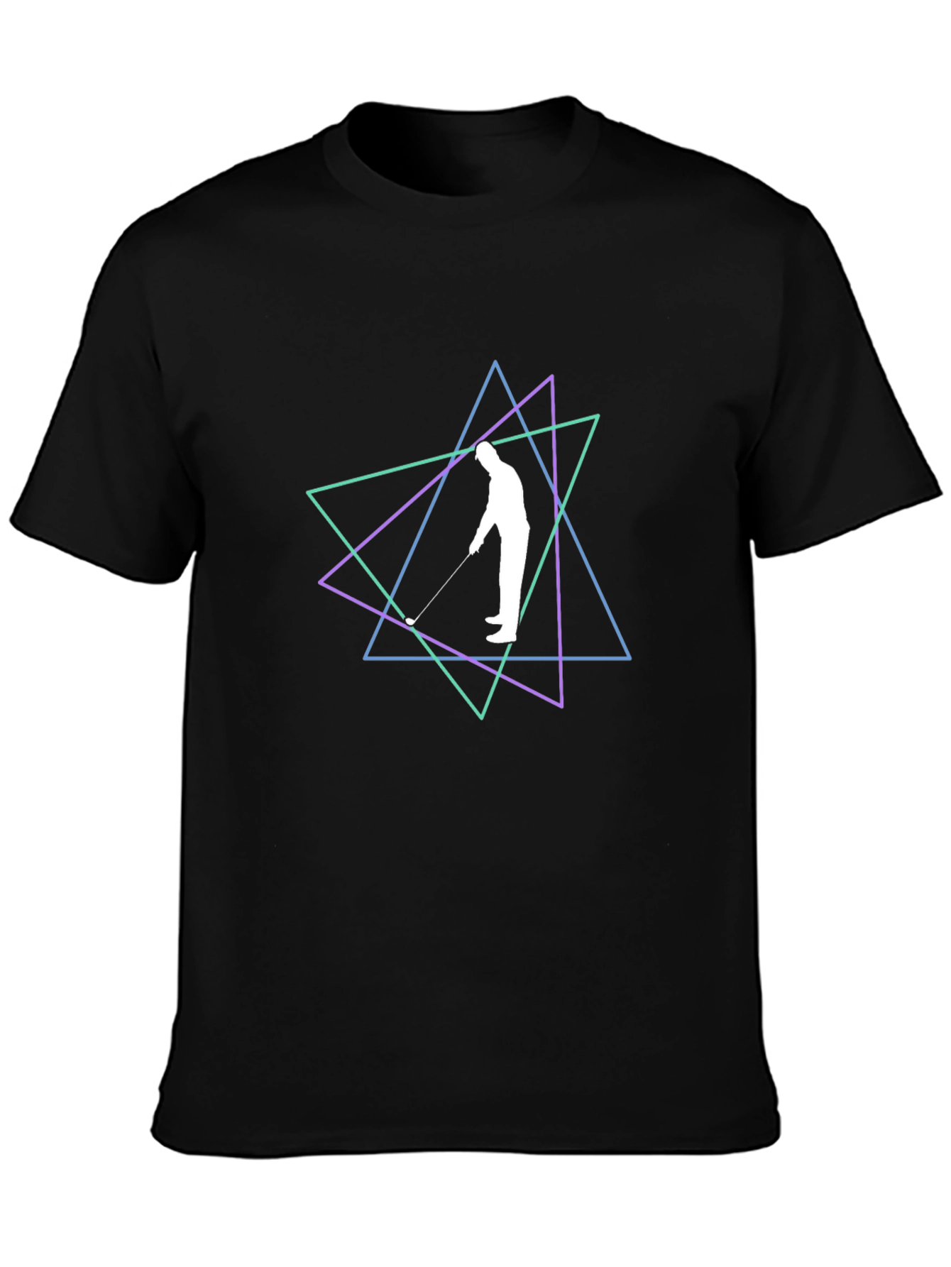 Geometric Golfer Graphic Tee - Stylish Casual Wear