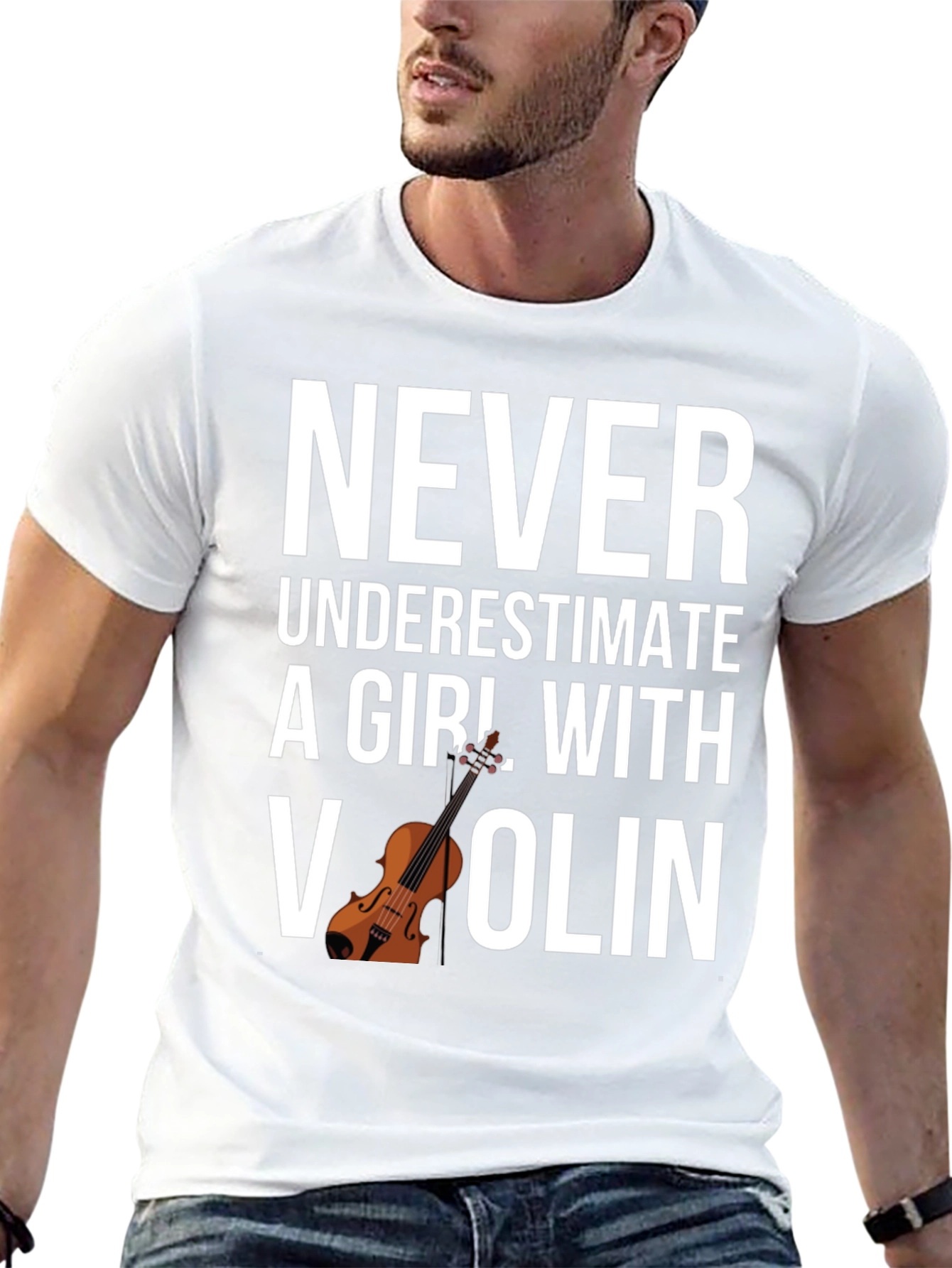 Never Underestimate a Girl with a Violin T-Shirt