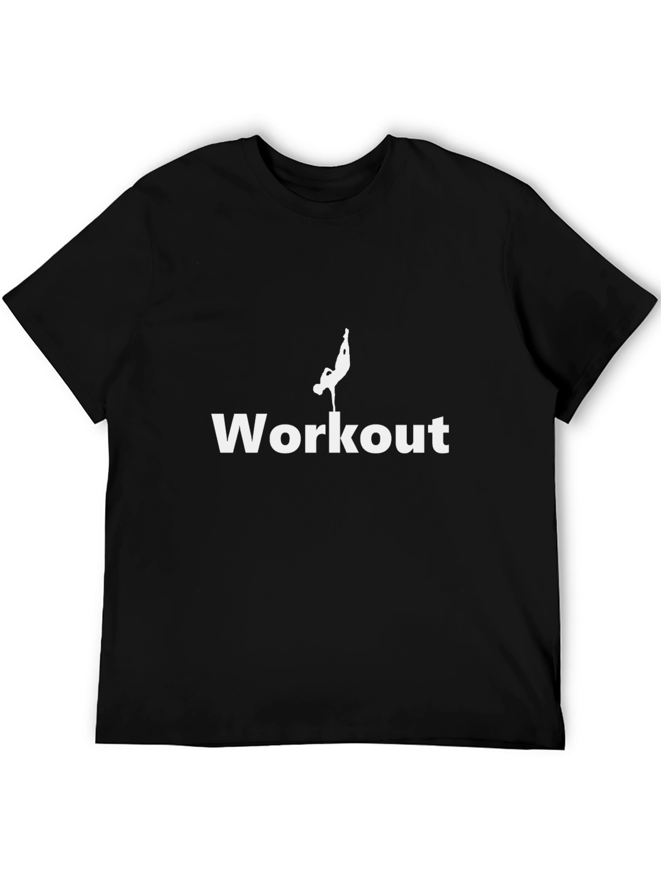 Workout Graphic Tee - Black Cotton Gym Shirt
