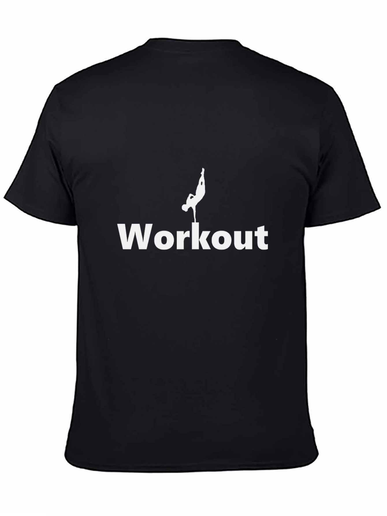 Workout Graphic Tee - Black Cotton Gym Shirt