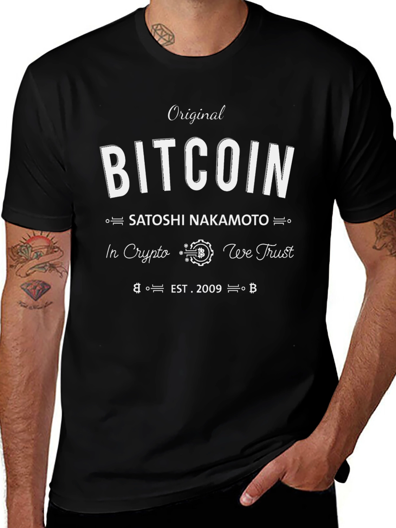 Original Bitcoin Crypto T-Shirt - Satoshi Nakamoto