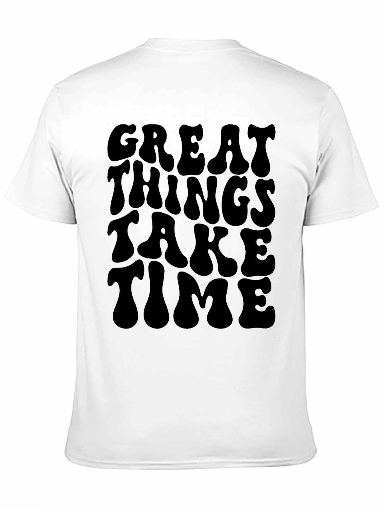 Retro Great Things Take Time Black T-Shirt