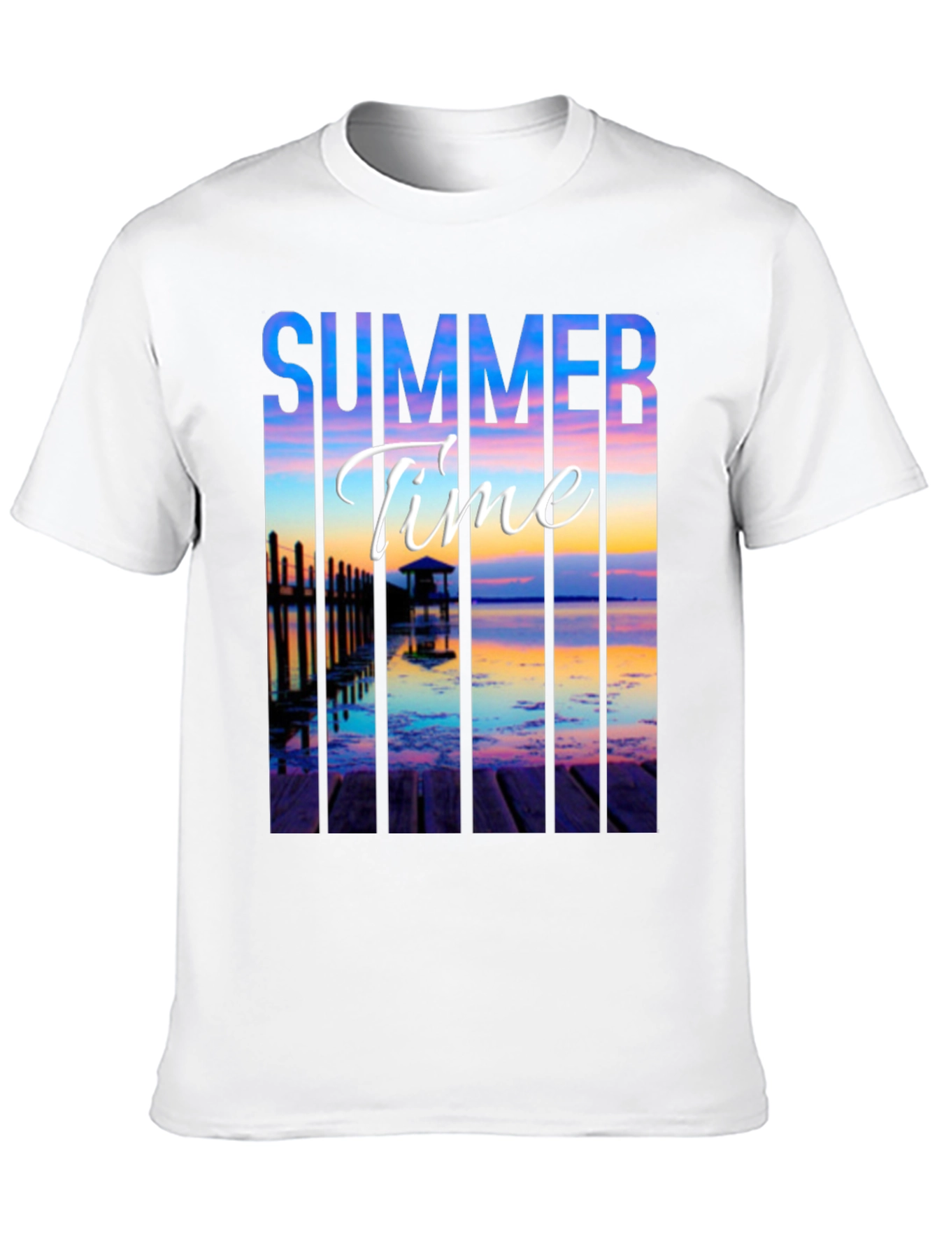 Summer Time Black Graphic T-Shirt