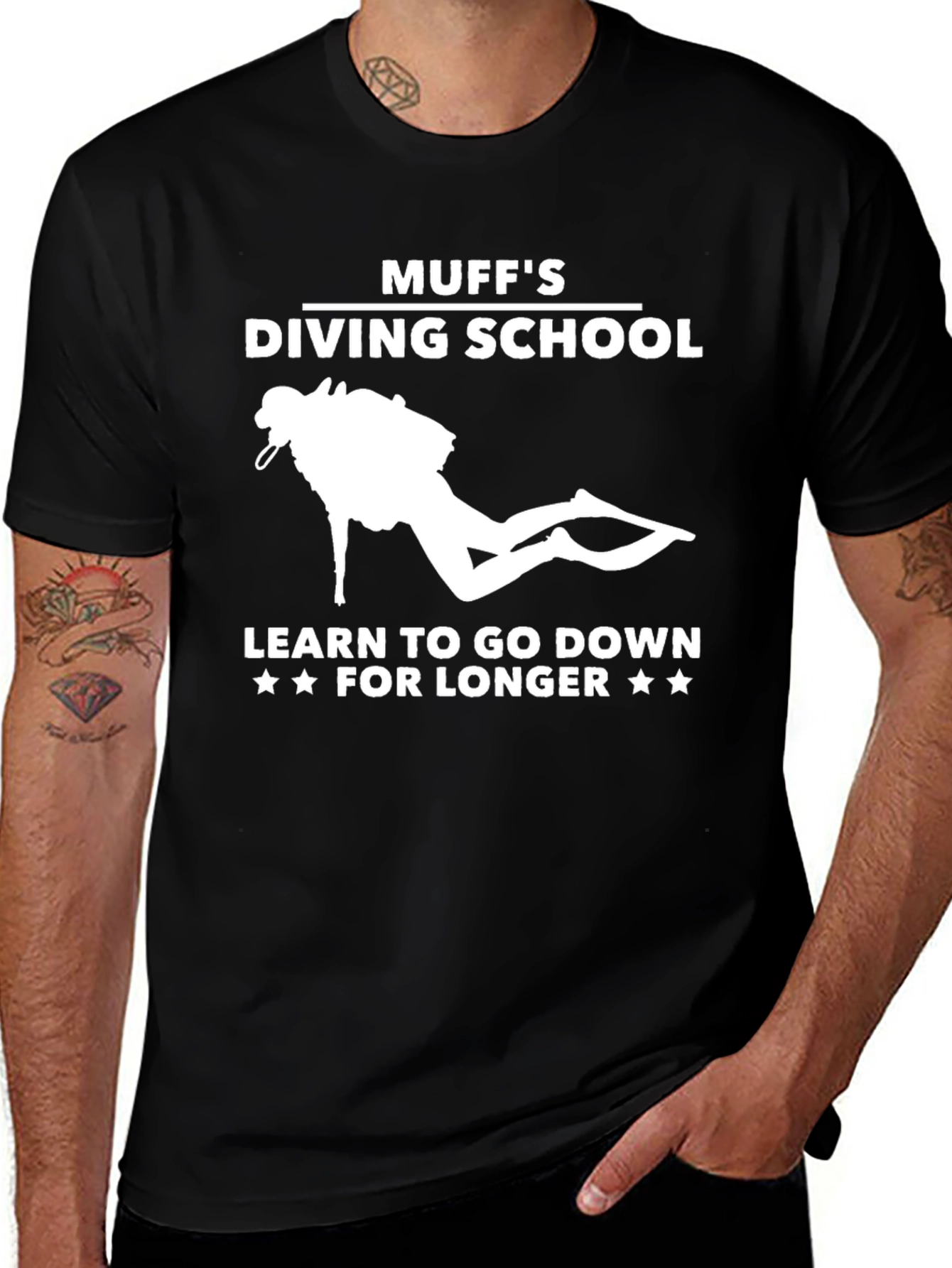 Muffs Diving School Black Graphic Tee