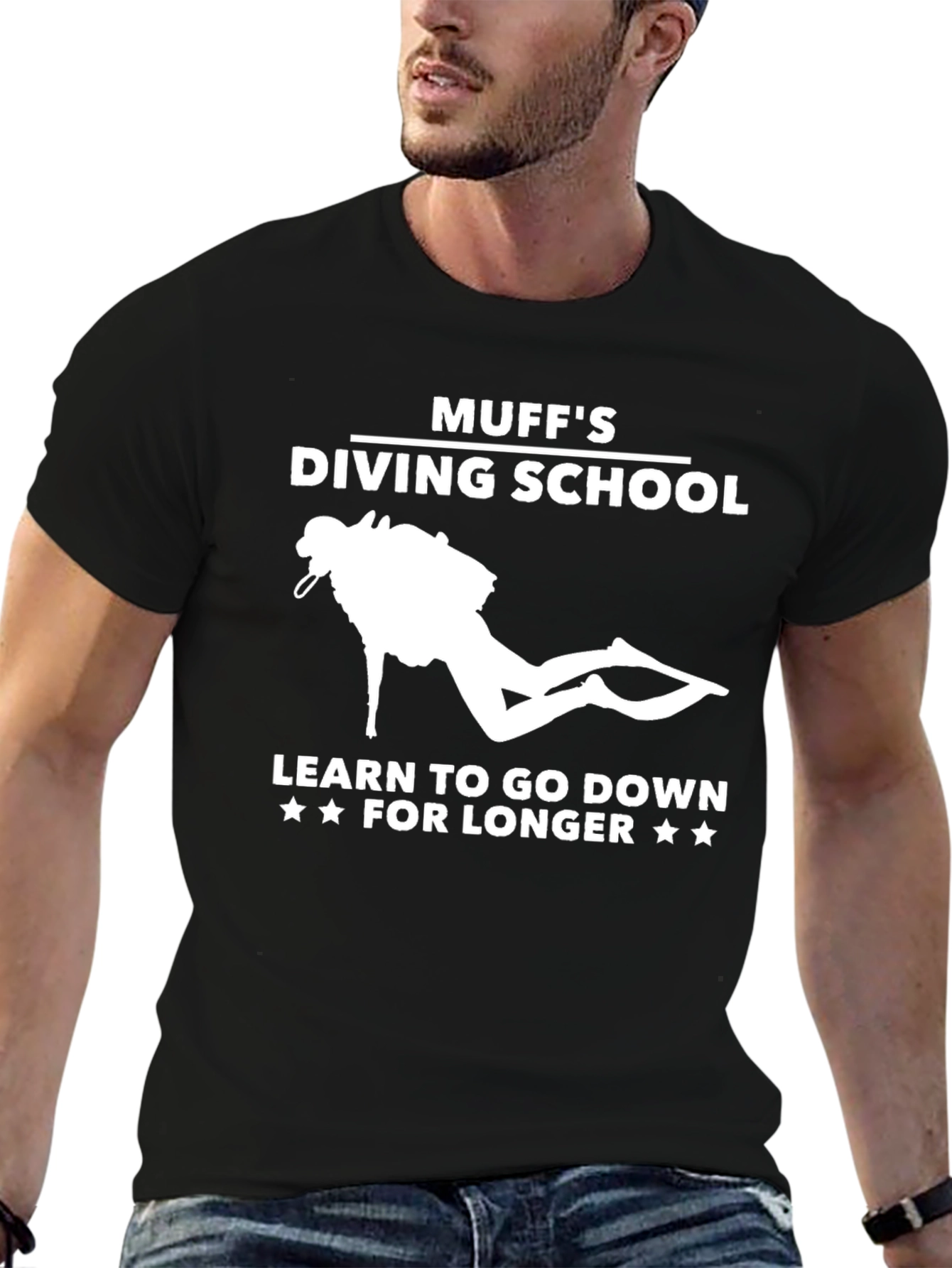 Muffs Diving School Black Graphic Tee