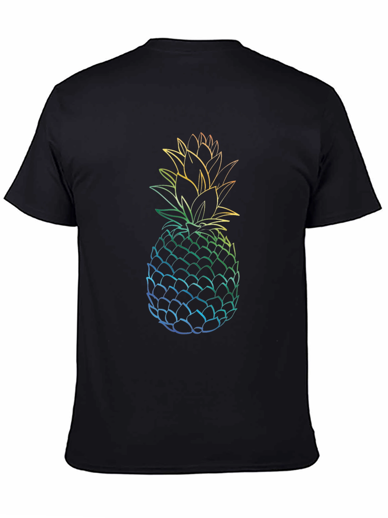 Rainbow Pineapple Graphic Tee - Black T-Shirt