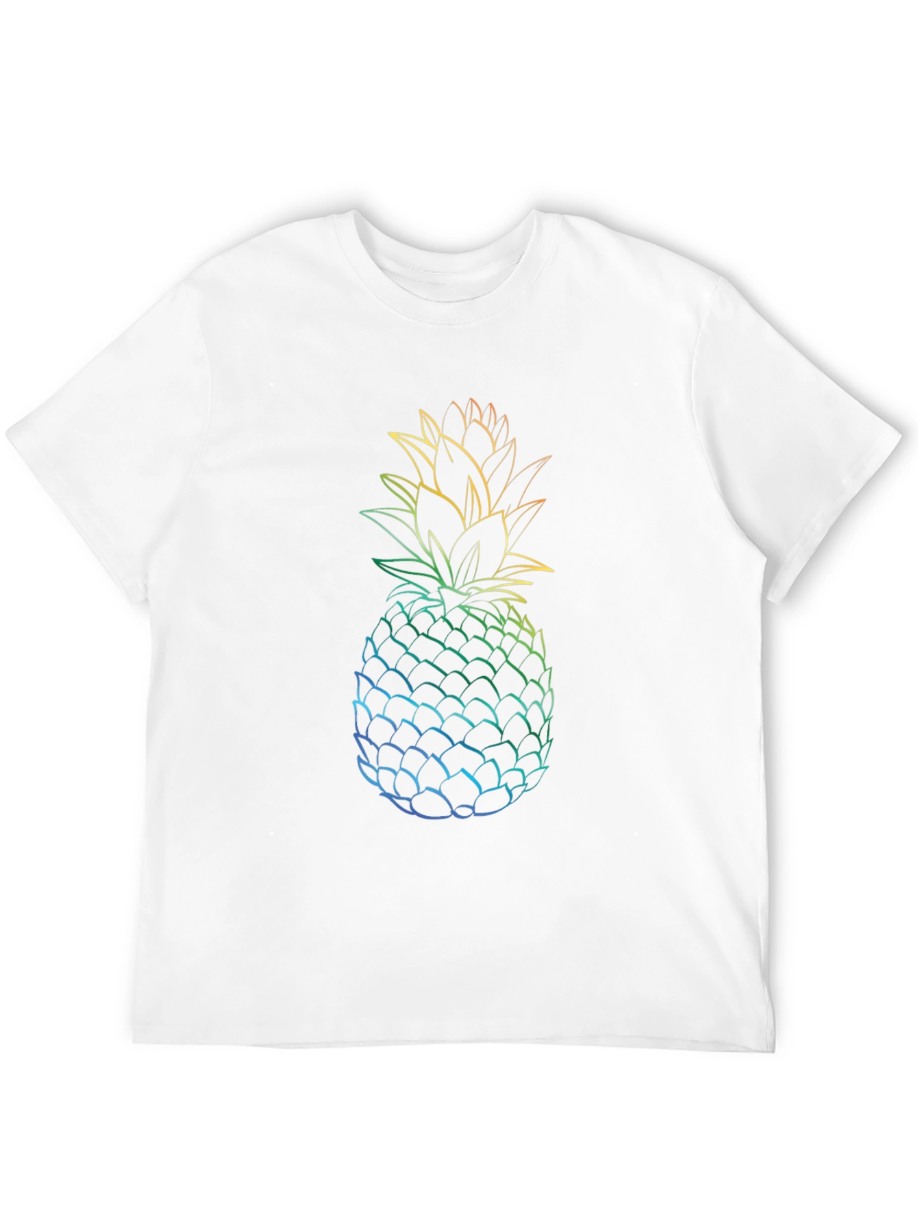 Rainbow Pineapple Graphic Tee - Black T-Shirt