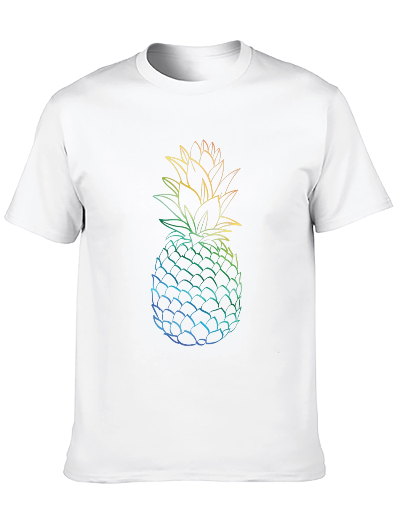 Rainbow Pineapple Graphic Tee - Black T-Shirt