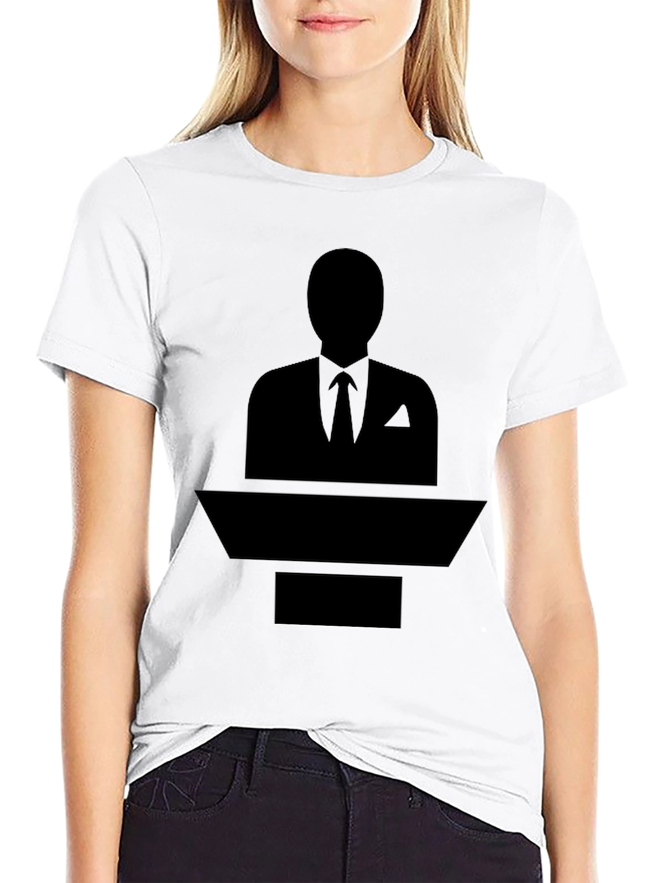 Black Silhouette Suit T-Shirt