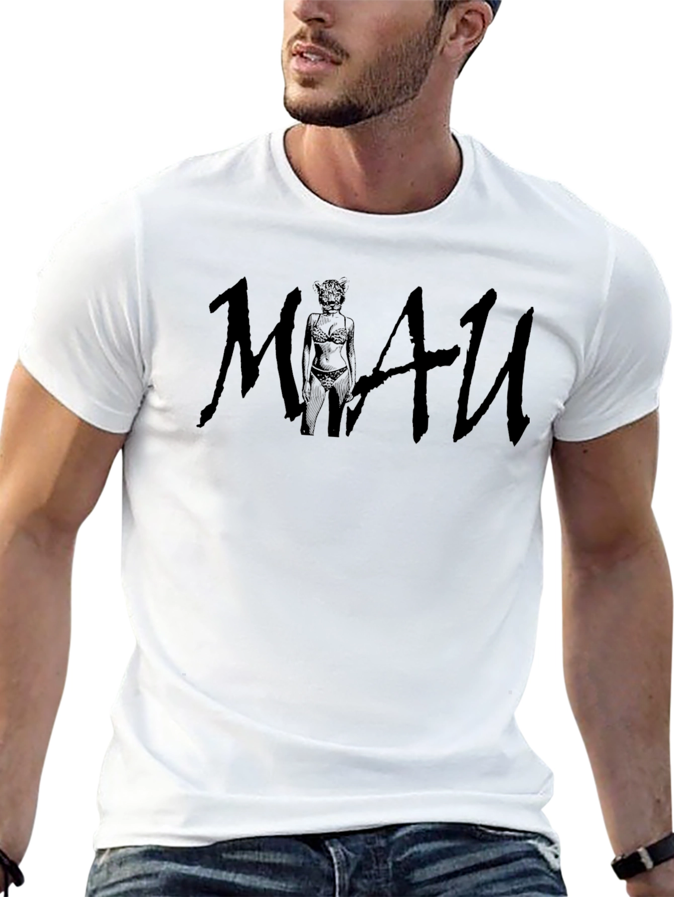 Mens Black MI4U Graphic Print T-Shirt