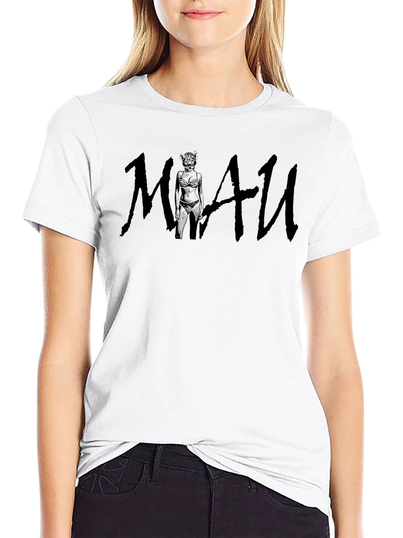 Mens Black MI4U Graphic Print T-Shirt