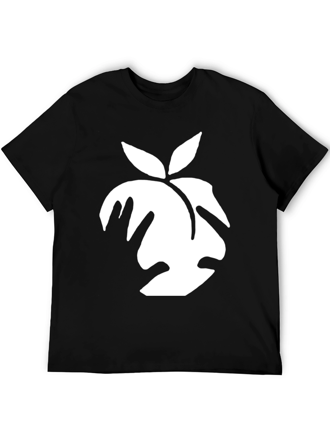 Peach Graphic Black T-Shirt - Soft Cotton Blend