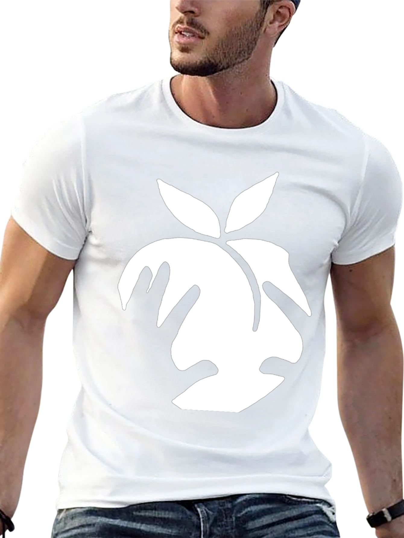 Peach Graphic Black T-Shirt - Soft Cotton Blend