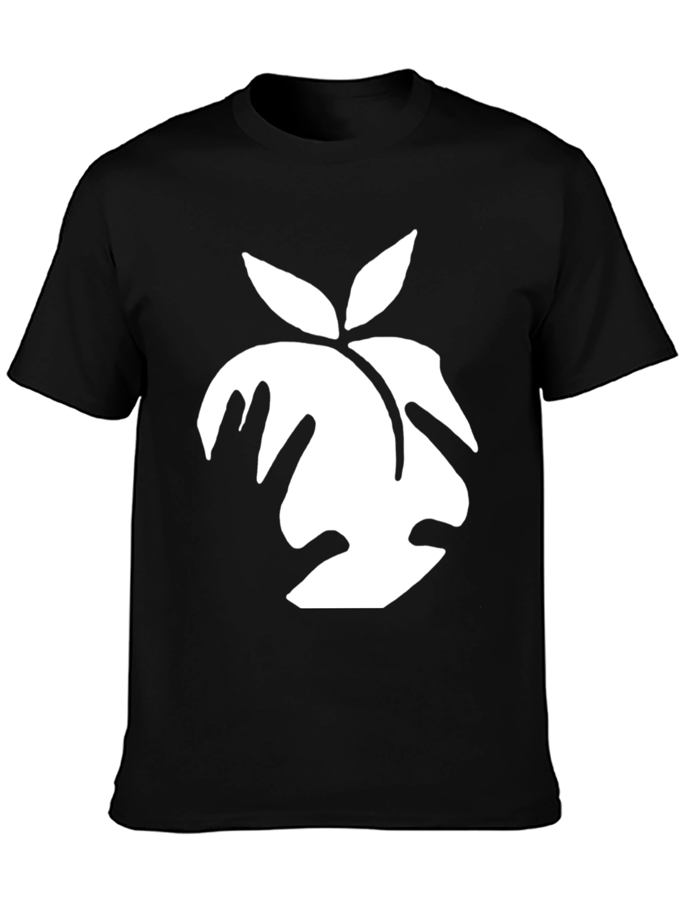Peach Graphic Black T-Shirt - Soft Cotton Blend