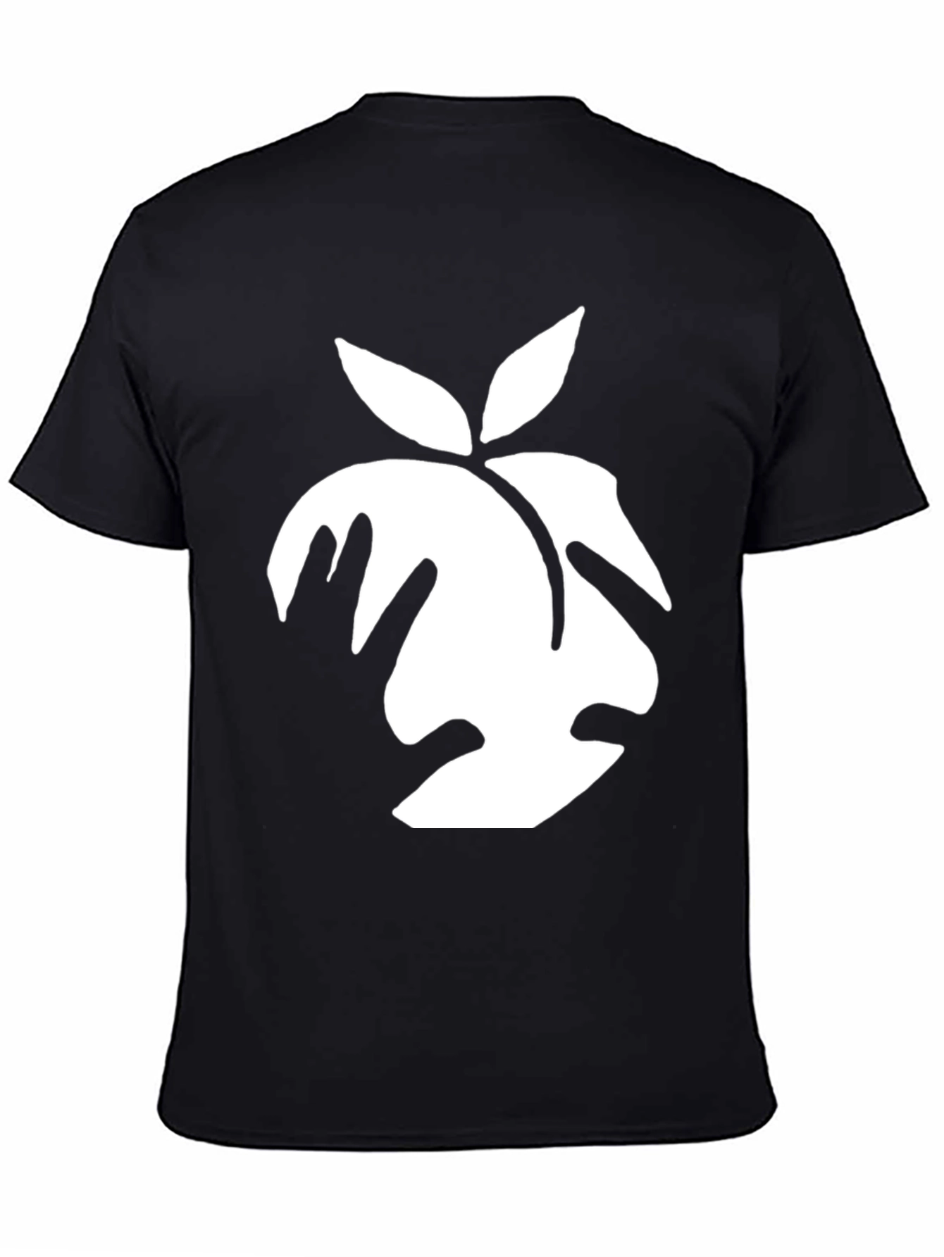 Peach Graphic Black T-Shirt - Soft Cotton Blend