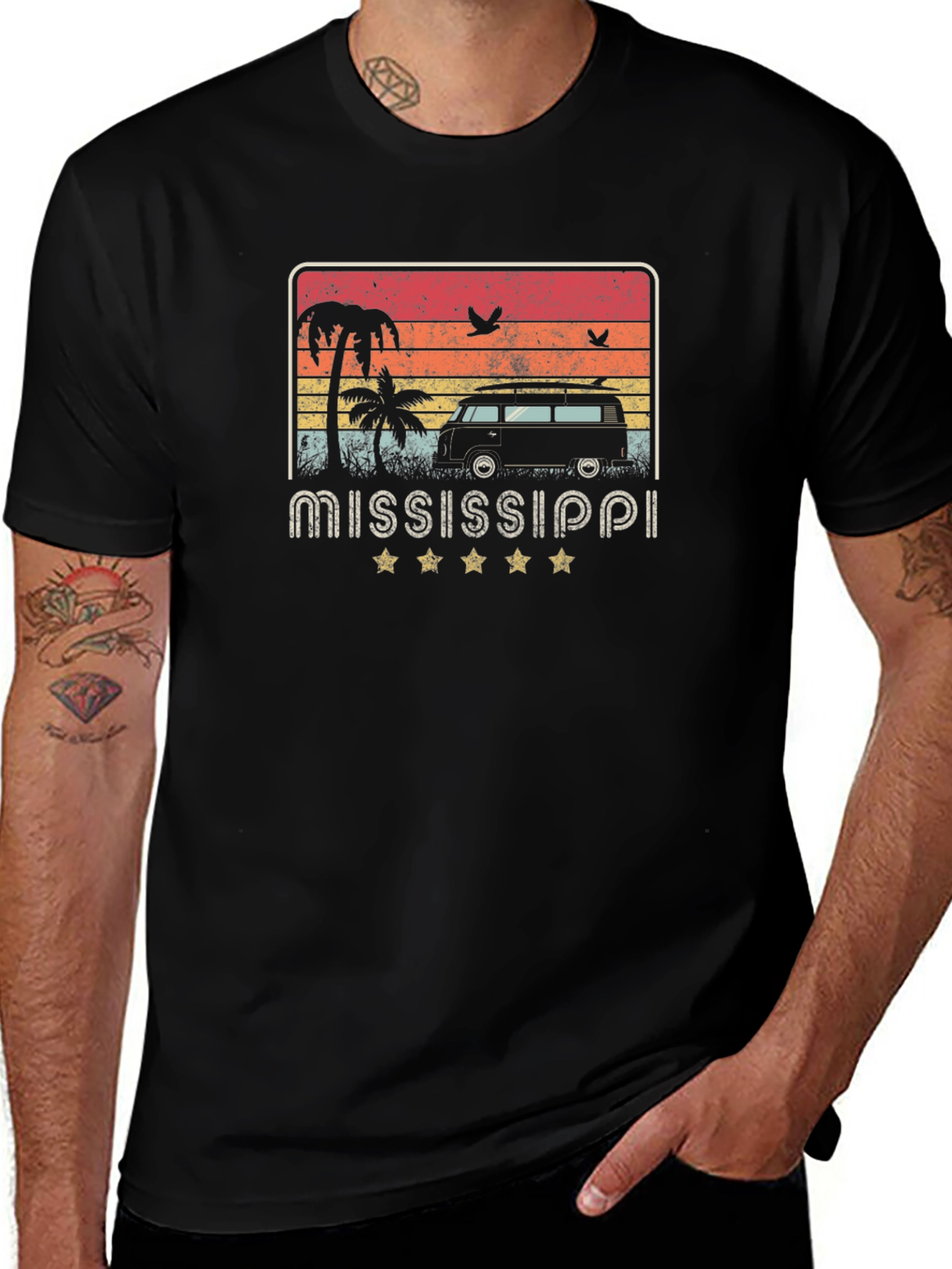 Mississippi Beach Van Graphic T-Shirt