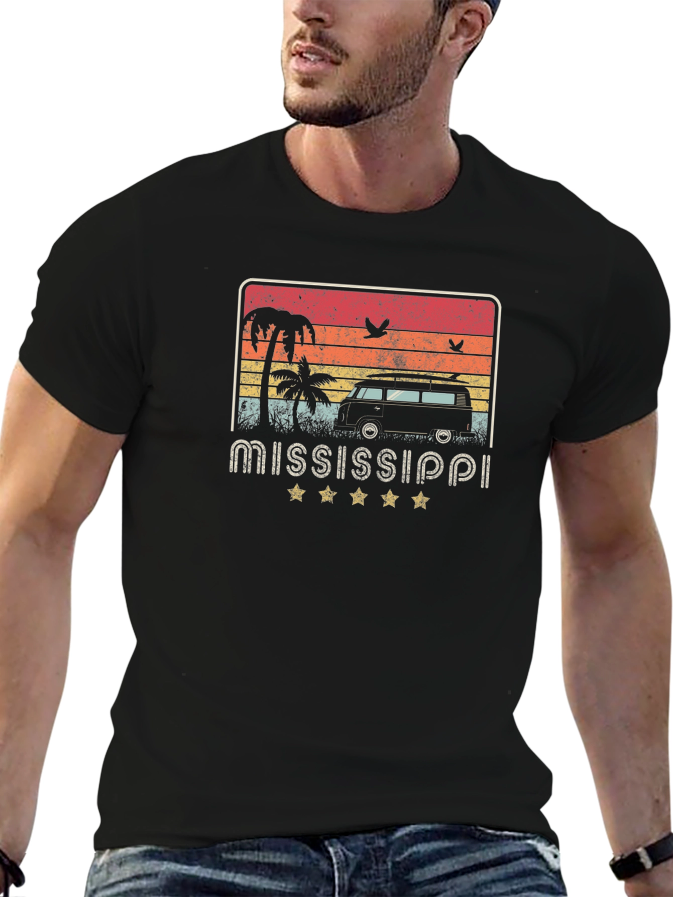 Mississippi Beach Van Graphic T-Shirt