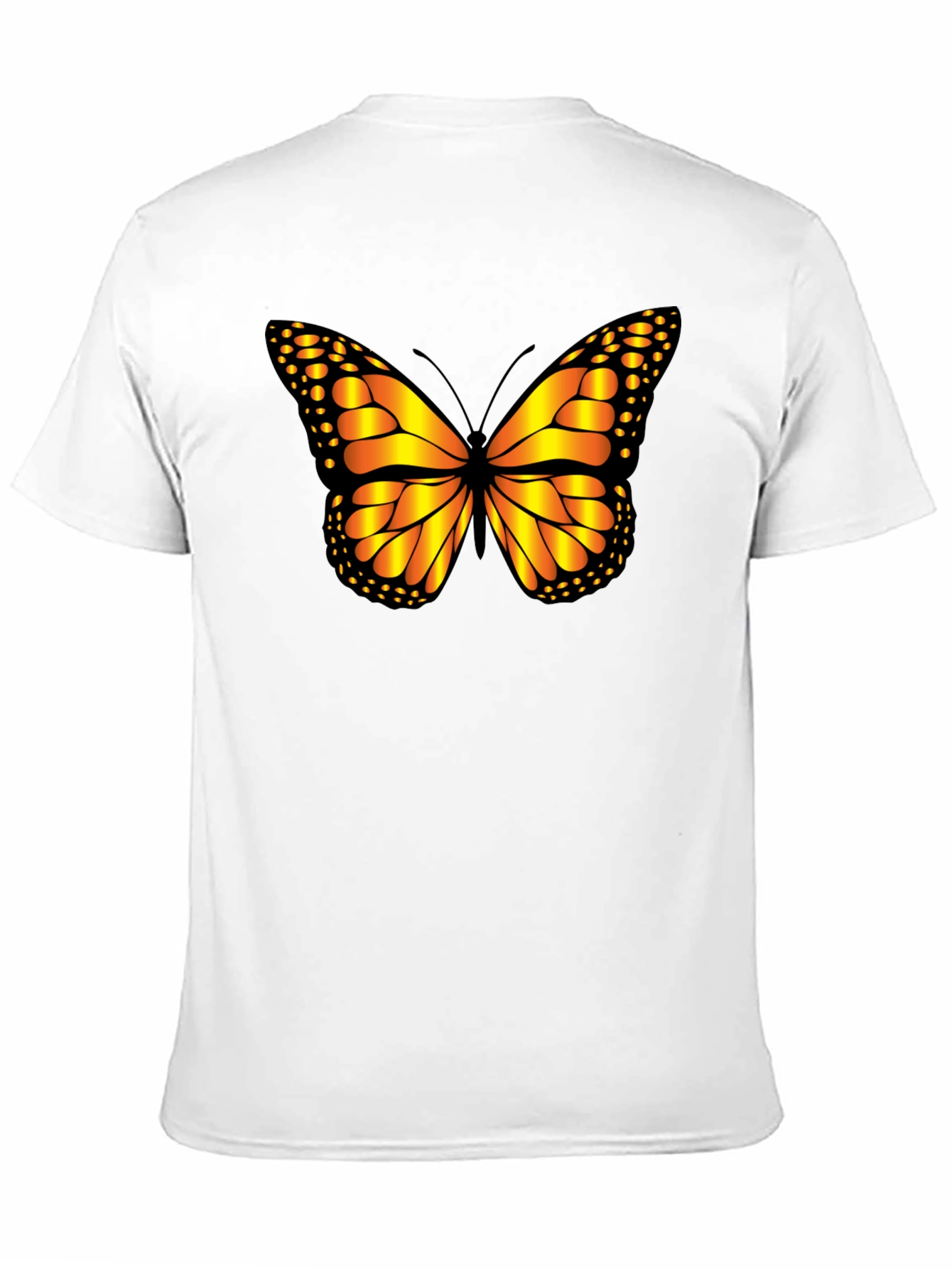 Butterfly Graphic Tee - Black Cotton Casual Shirt