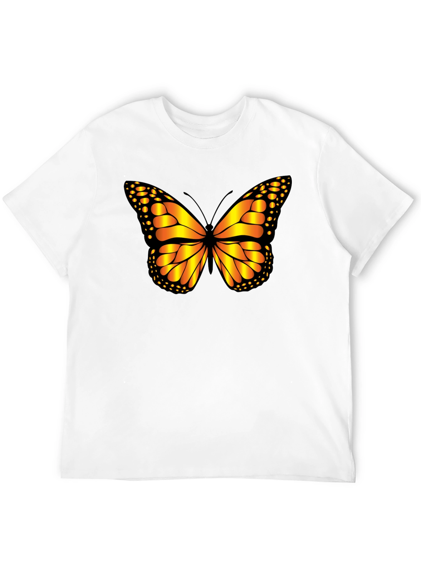 Butterfly Graphic Tee - Black Cotton Casual Shirt