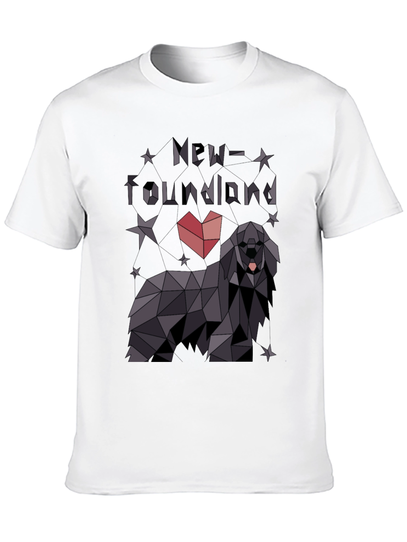 Geometric Newfoundland Dog T-Shirt - Modern Graphic Tee