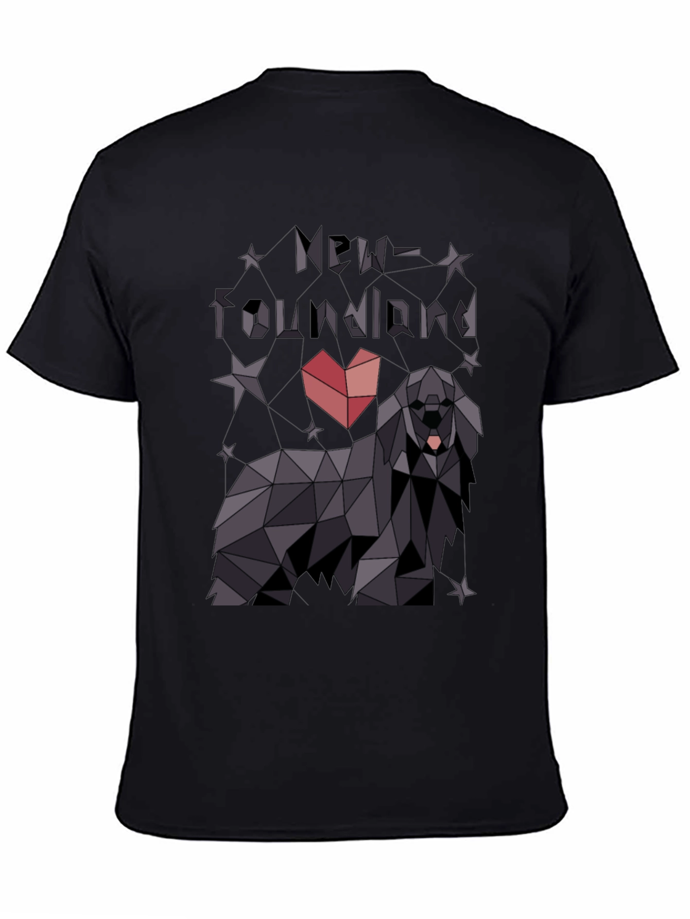 Geometric Newfoundland Dog T-Shirt - Modern Graphic Tee