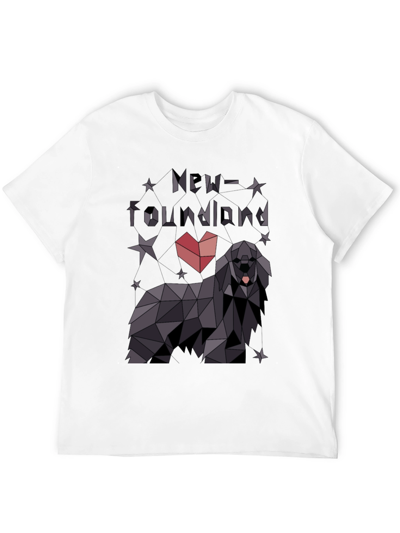 Geometric Newfoundland Dog T-Shirt - Modern Graphic Tee