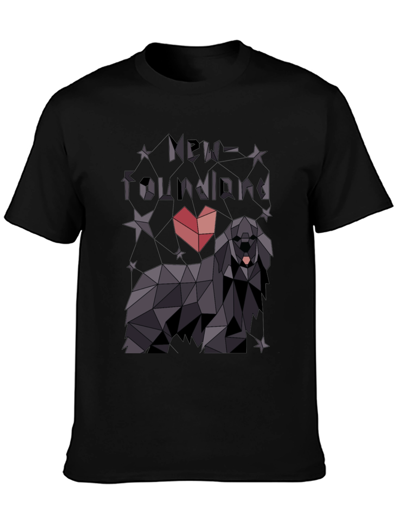 Geometric Newfoundland Dog T-Shirt - Modern Graphic Tee