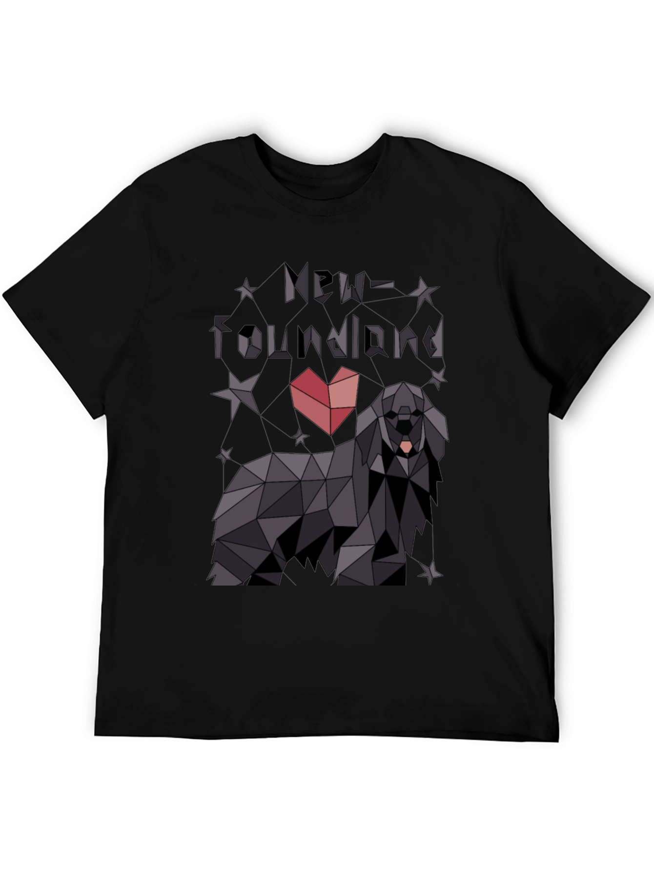 Geometric Newfoundland Dog T-Shirt - Modern Graphic Tee