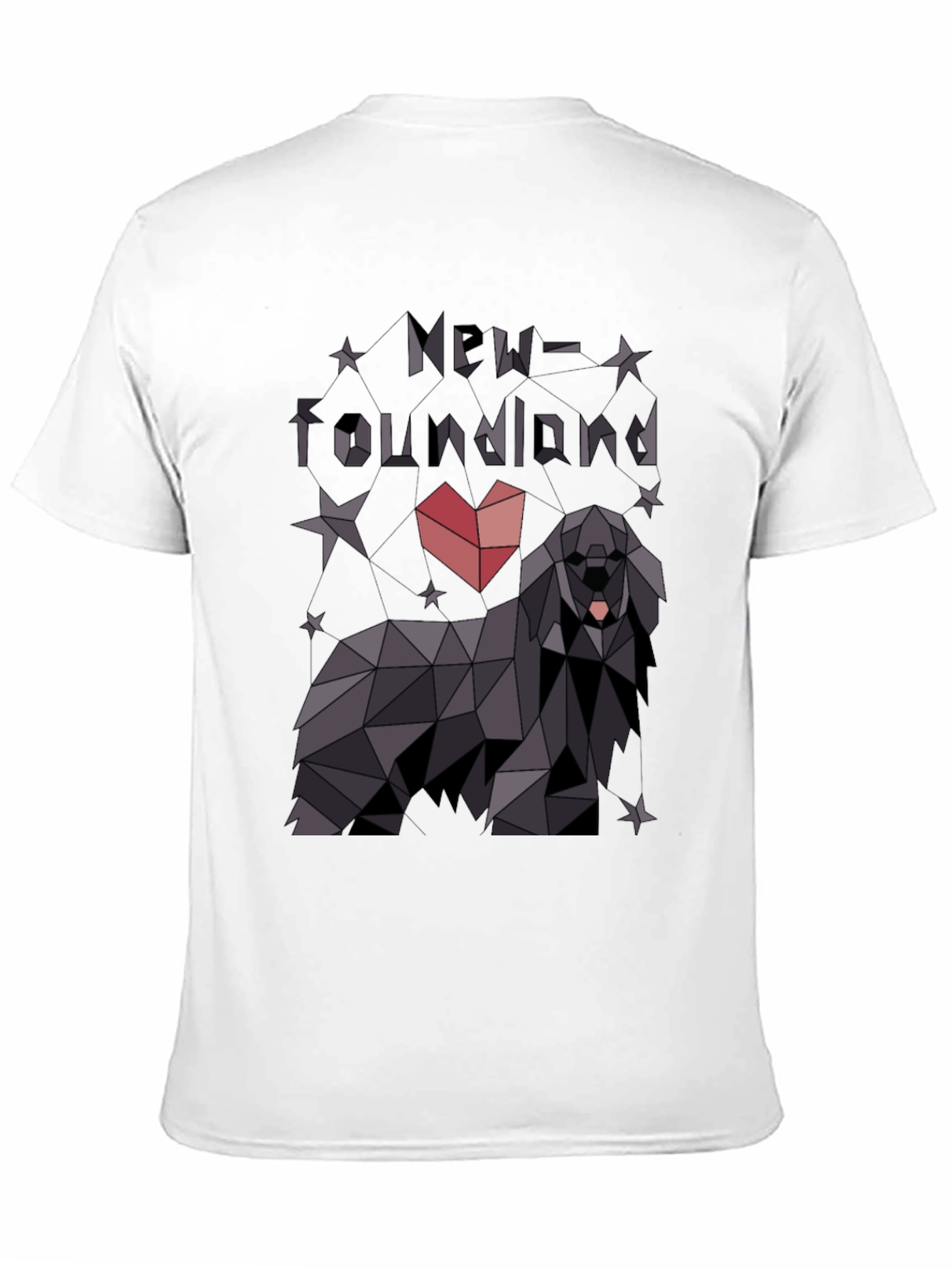 Geometric Newfoundland Dog T-Shirt - Modern Graphic Tee