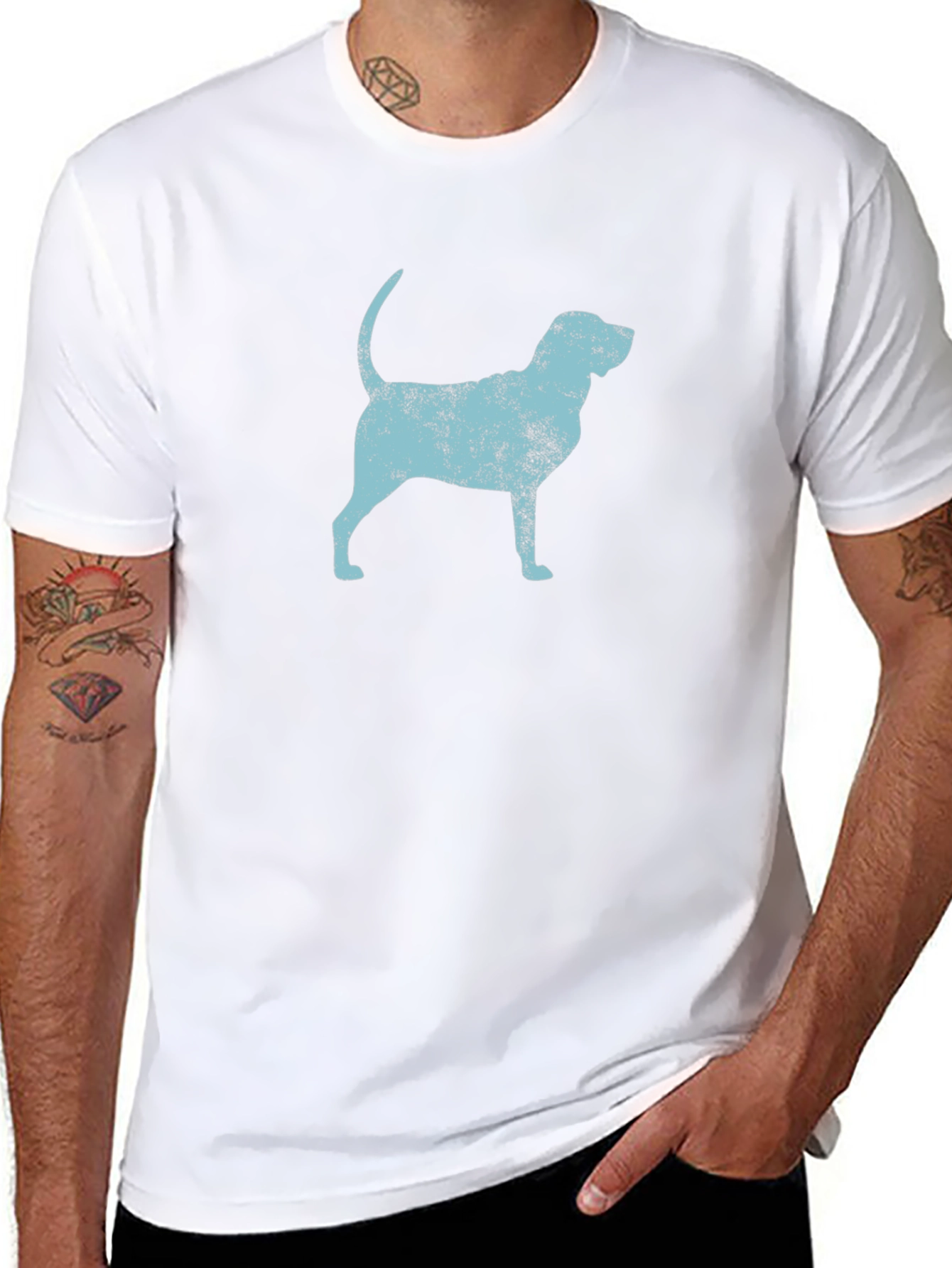 Dog Silhouette Graphic Black T-Shirt