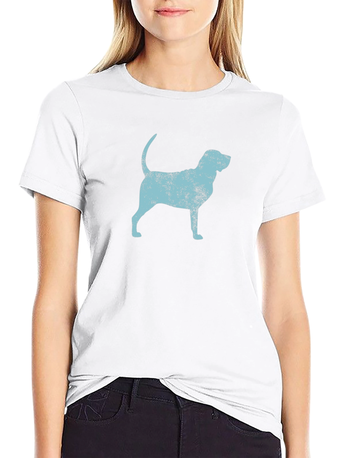Dog Silhouette Graphic Black T-Shirt