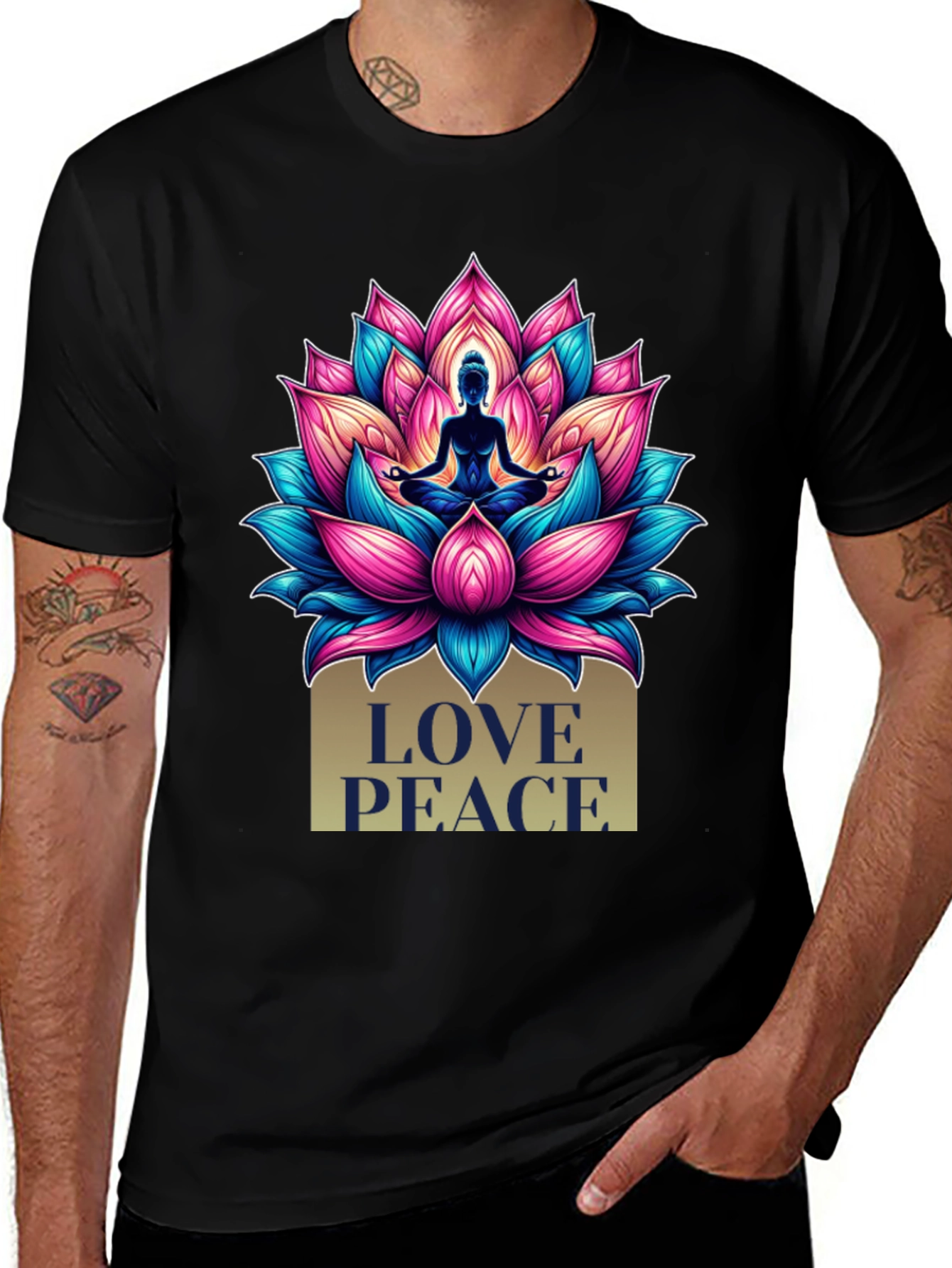 Love Peace Lotus Graphic Tee