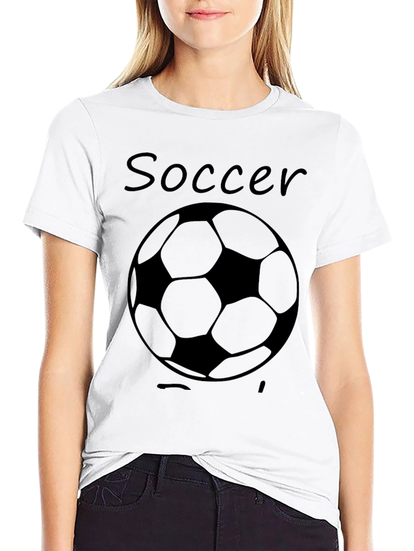 Soccer Ball Graphic Tee - Black Cotton Shirt