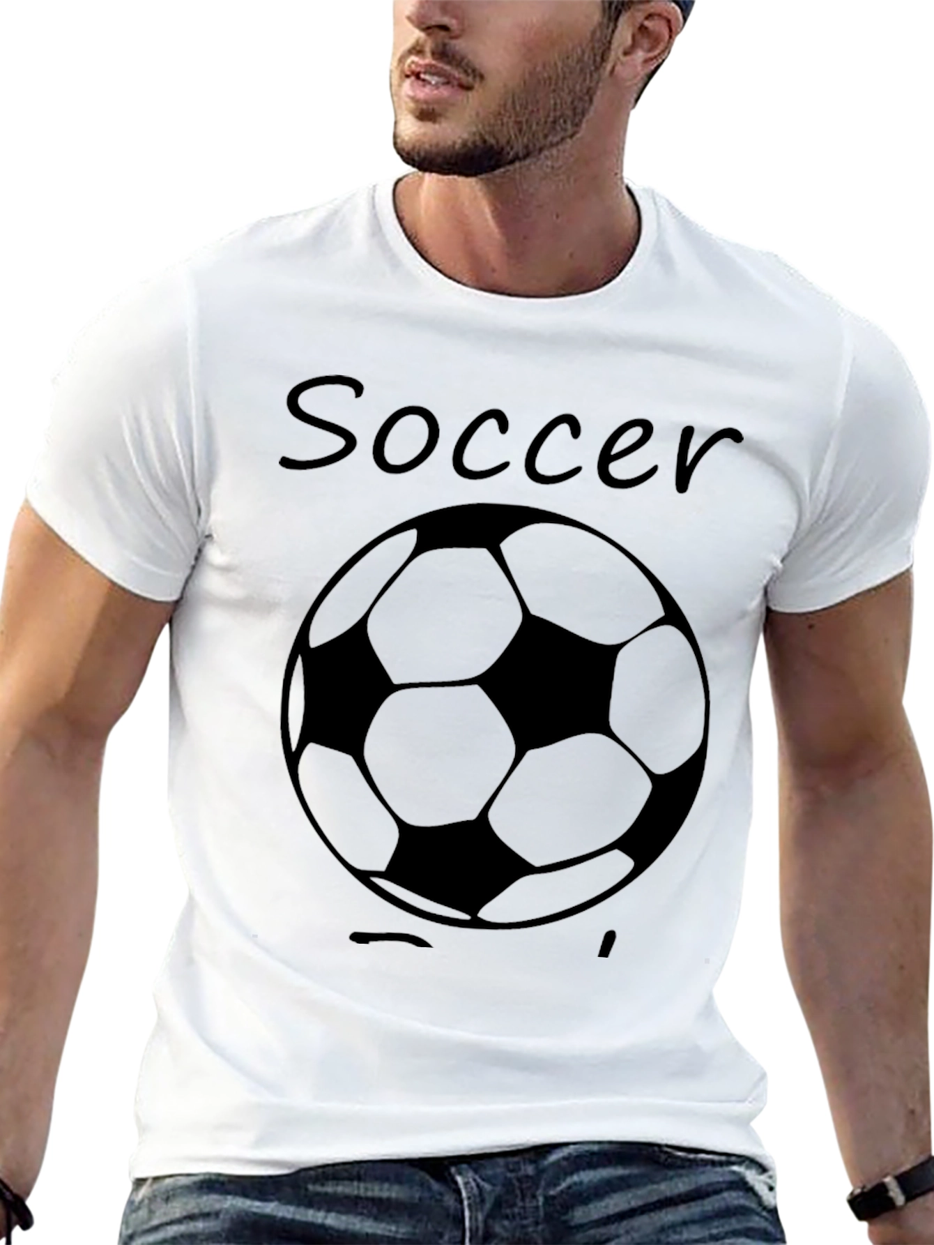 Soccer Ball Graphic Tee - Black Cotton Shirt
