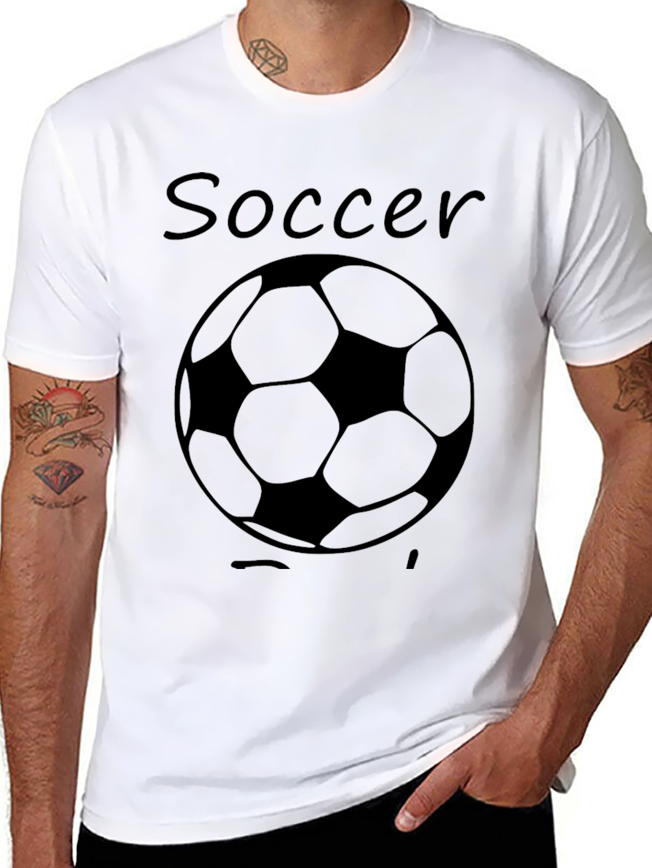 Soccer Ball Graphic Tee - Black Cotton Shirt