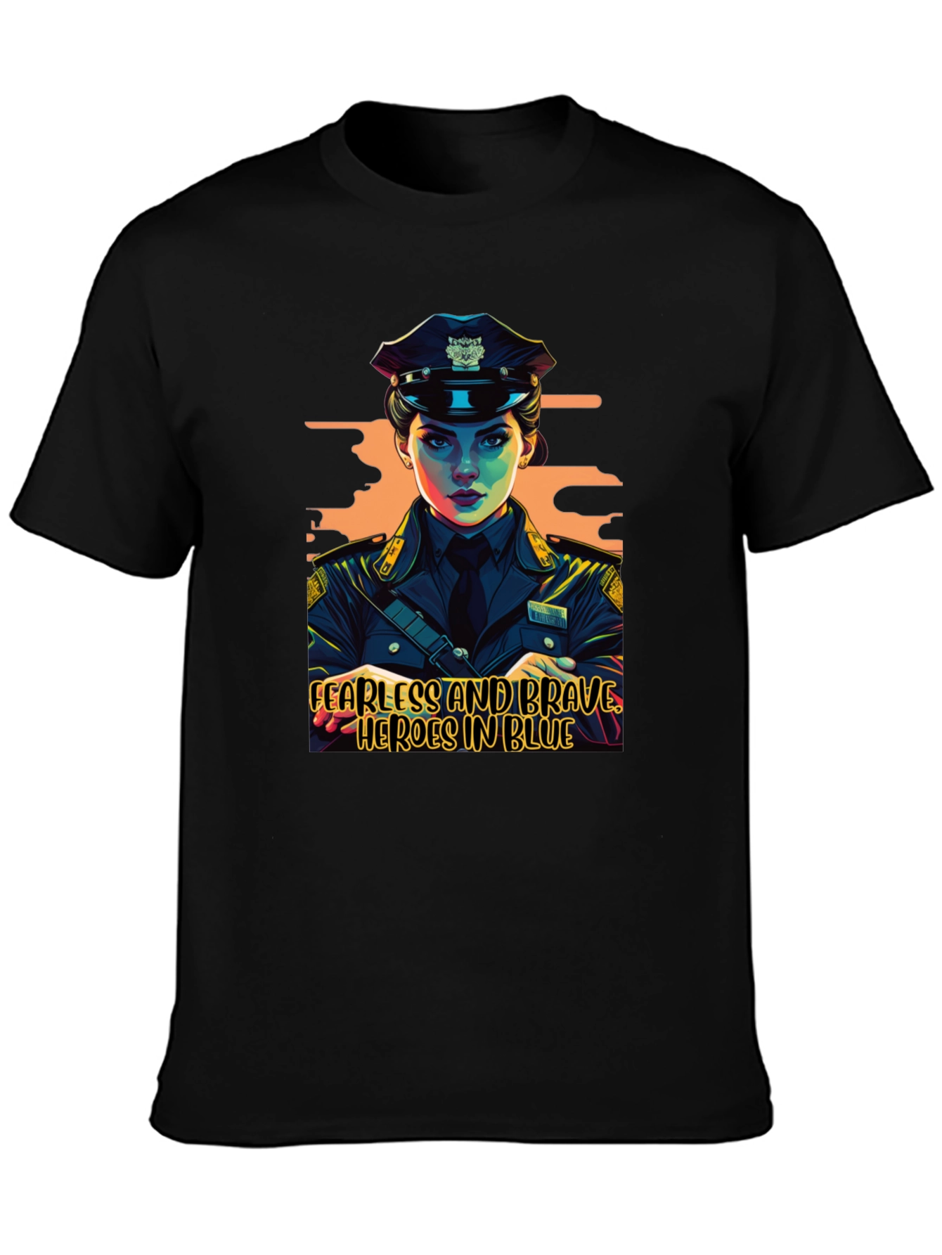 Fearless Heroes in Blue Graphic T-Shirt