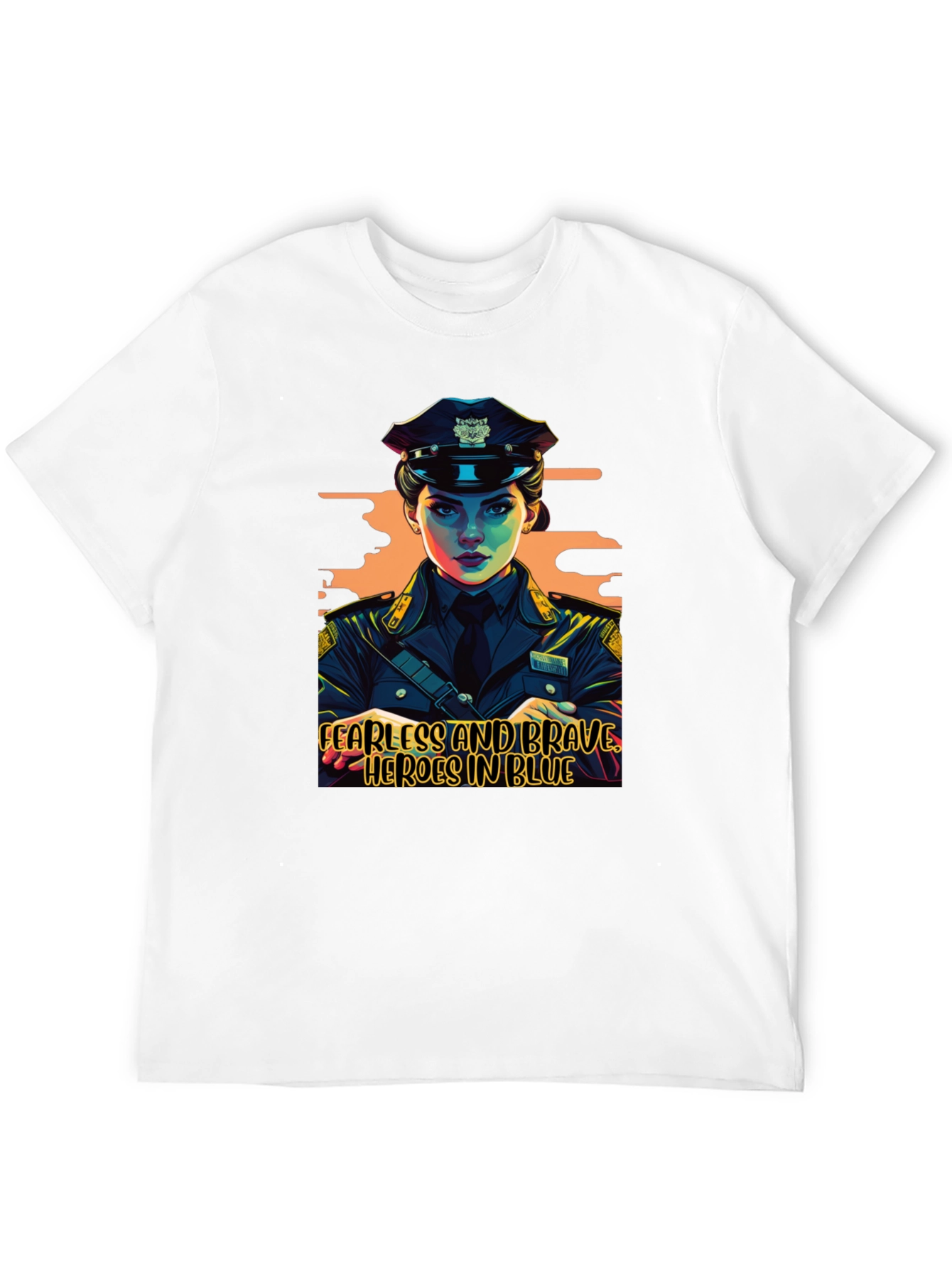 Fearless Heroes in Blue Graphic T-Shirt