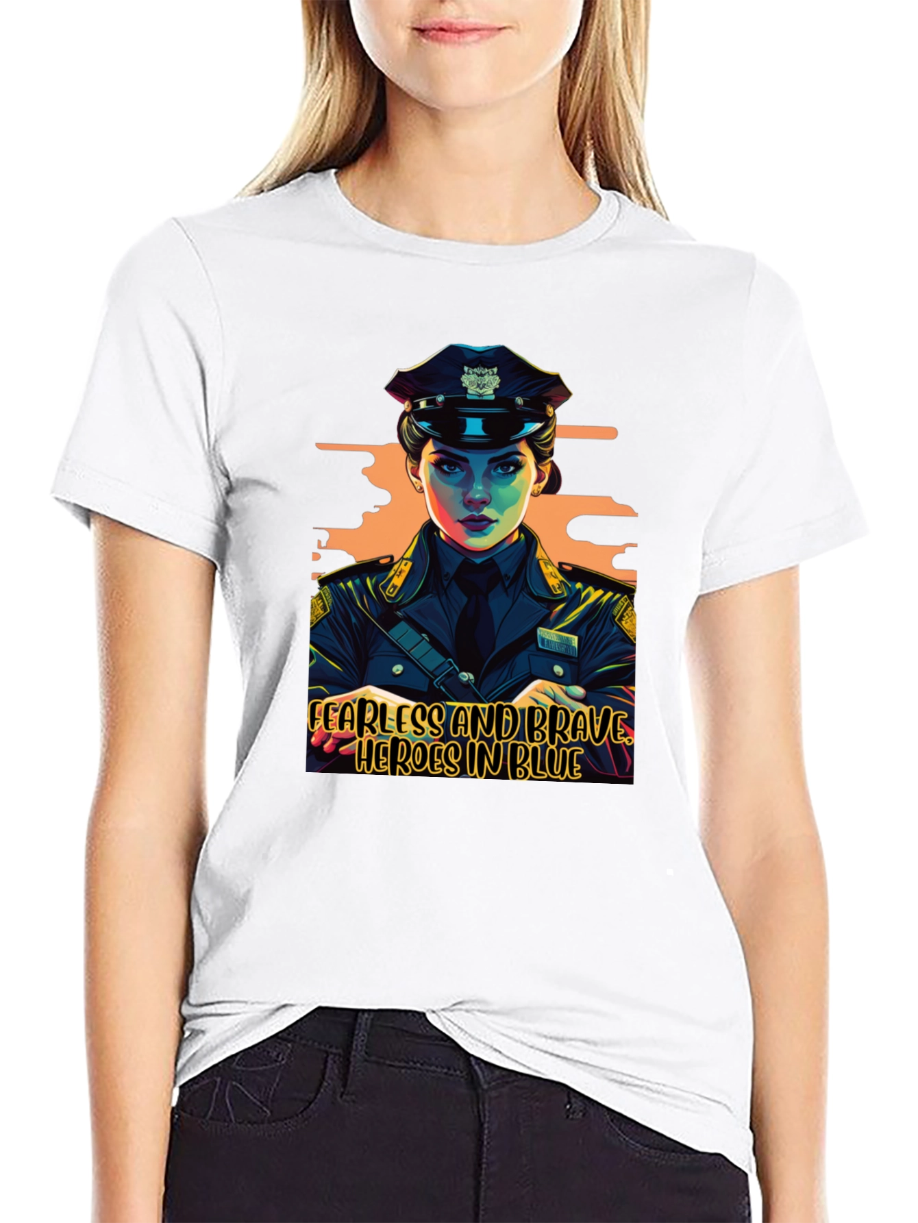 Fearless Heroes in Blue Graphic T-Shirt