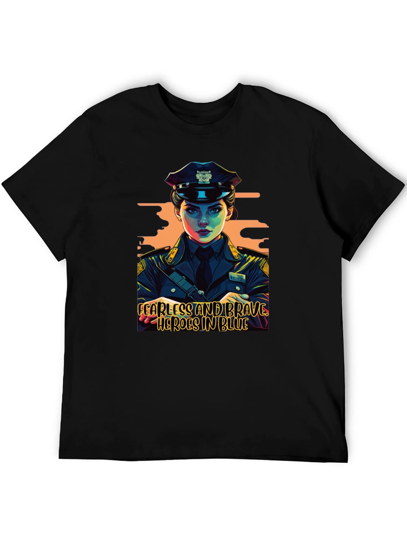 Fearless Heroes in Blue Graphic T-Shirt