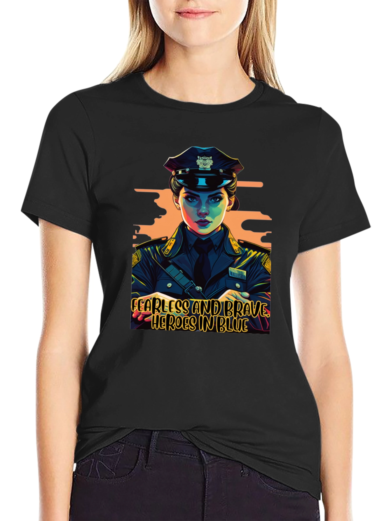 Fearless Heroes in Blue Graphic T-Shirt