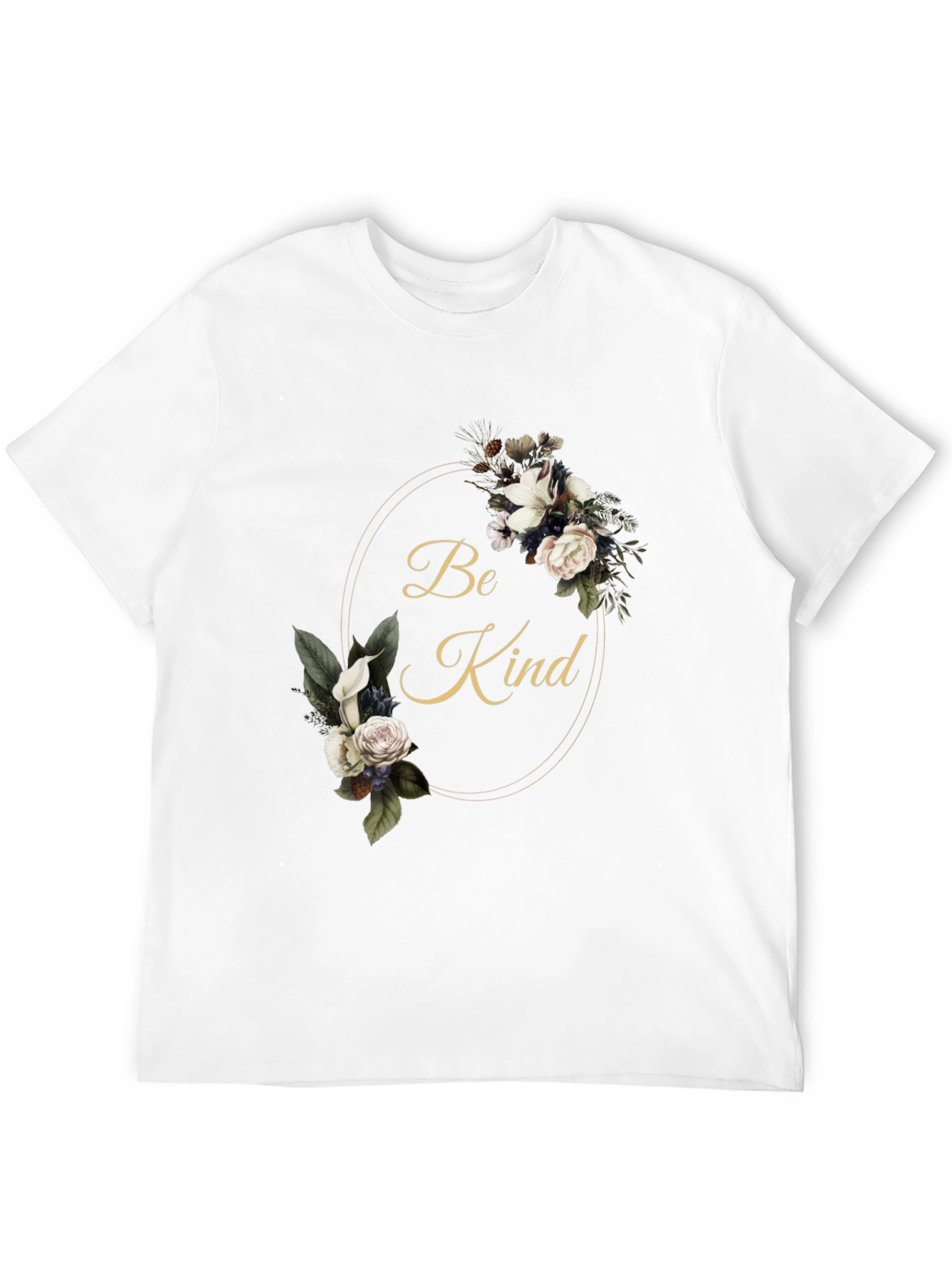 Floral Be Kind Black T-Shirt