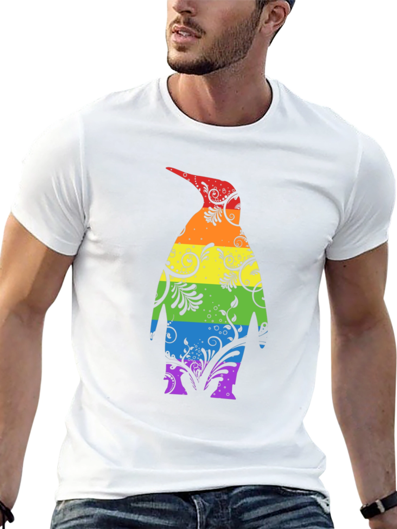 Rainbow Penguin Graphic Tee - Unique Stylish Design
