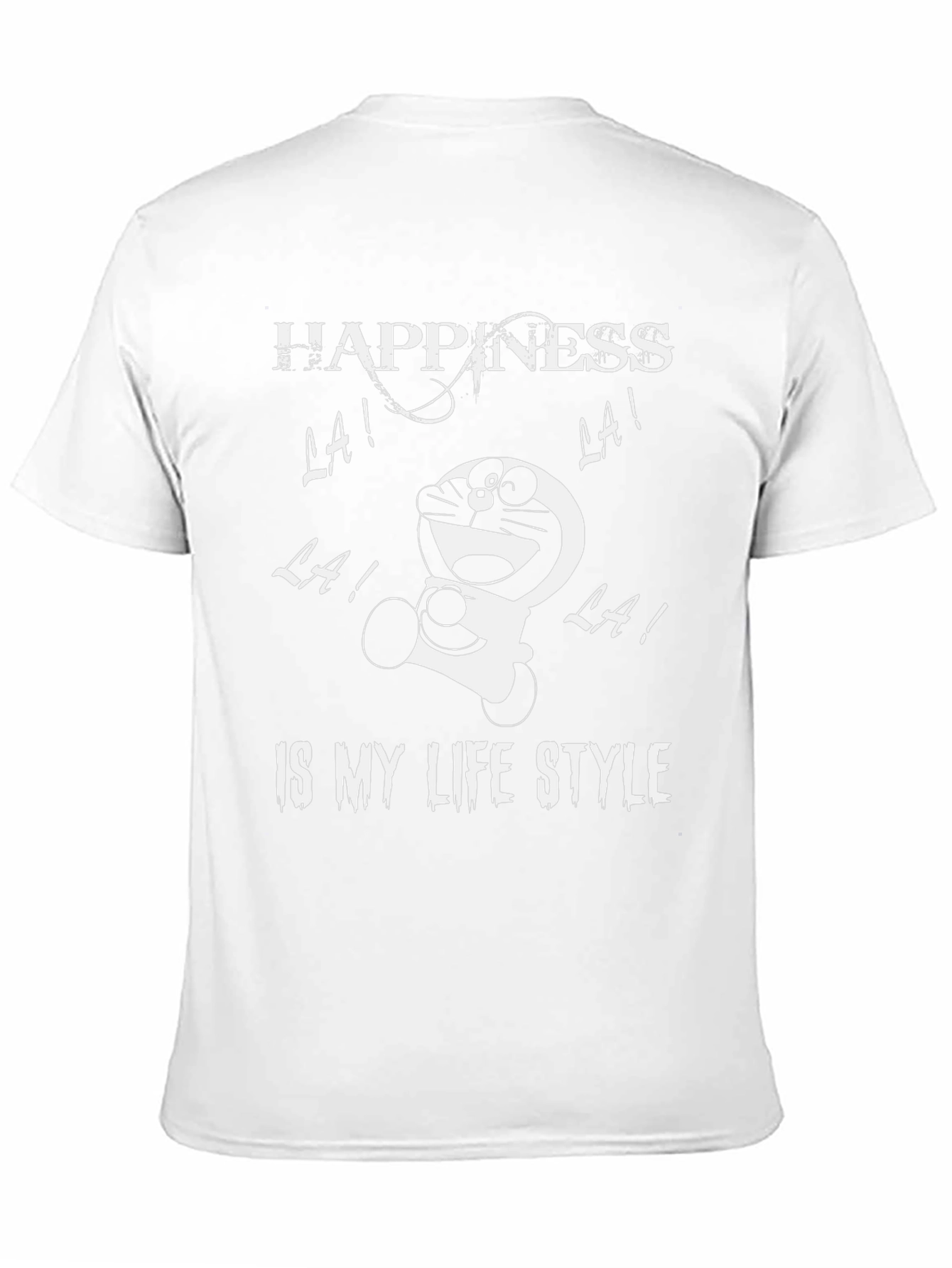 Happiness Doraemon Black Graphic Tee