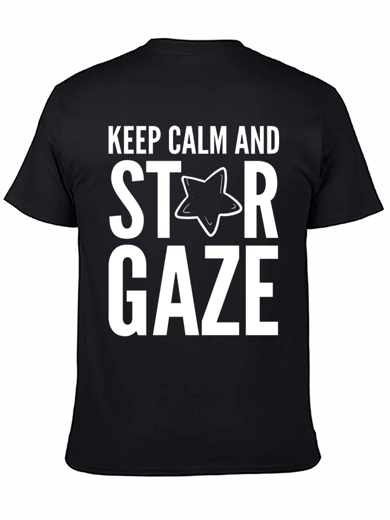 Keep Calm Star Gaze Black Cotton Tee