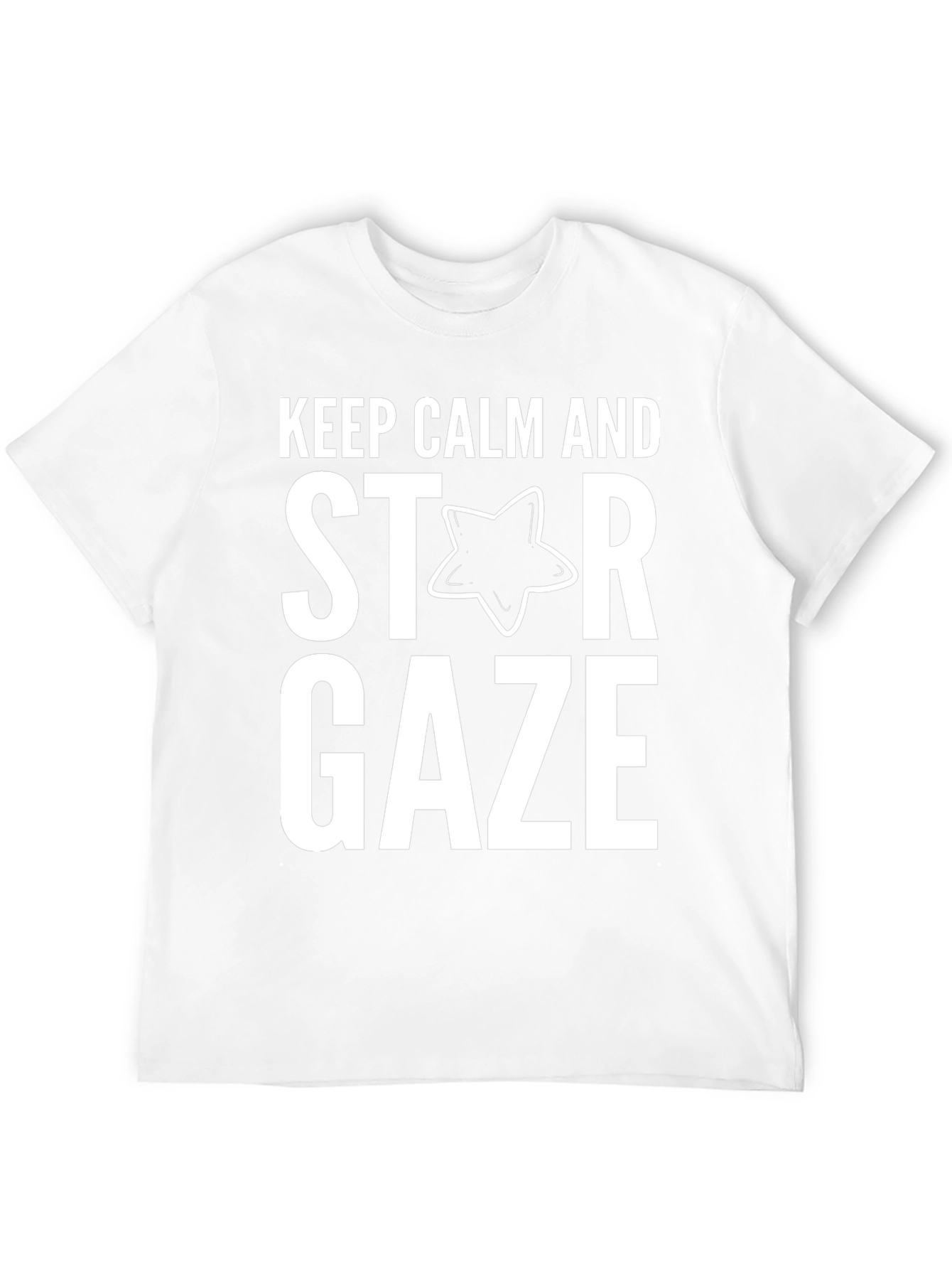 Keep Calm Star Gaze Black Cotton Tee