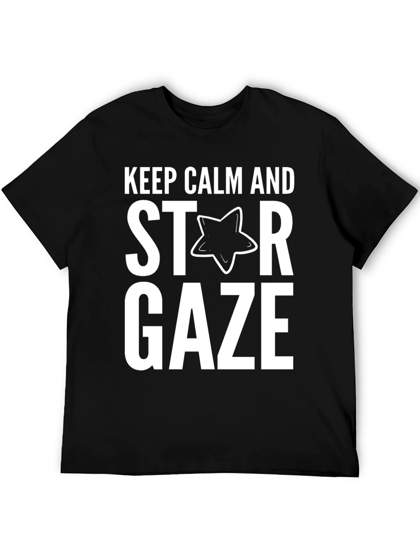 Keep Calm Star Gaze Black Cotton Tee