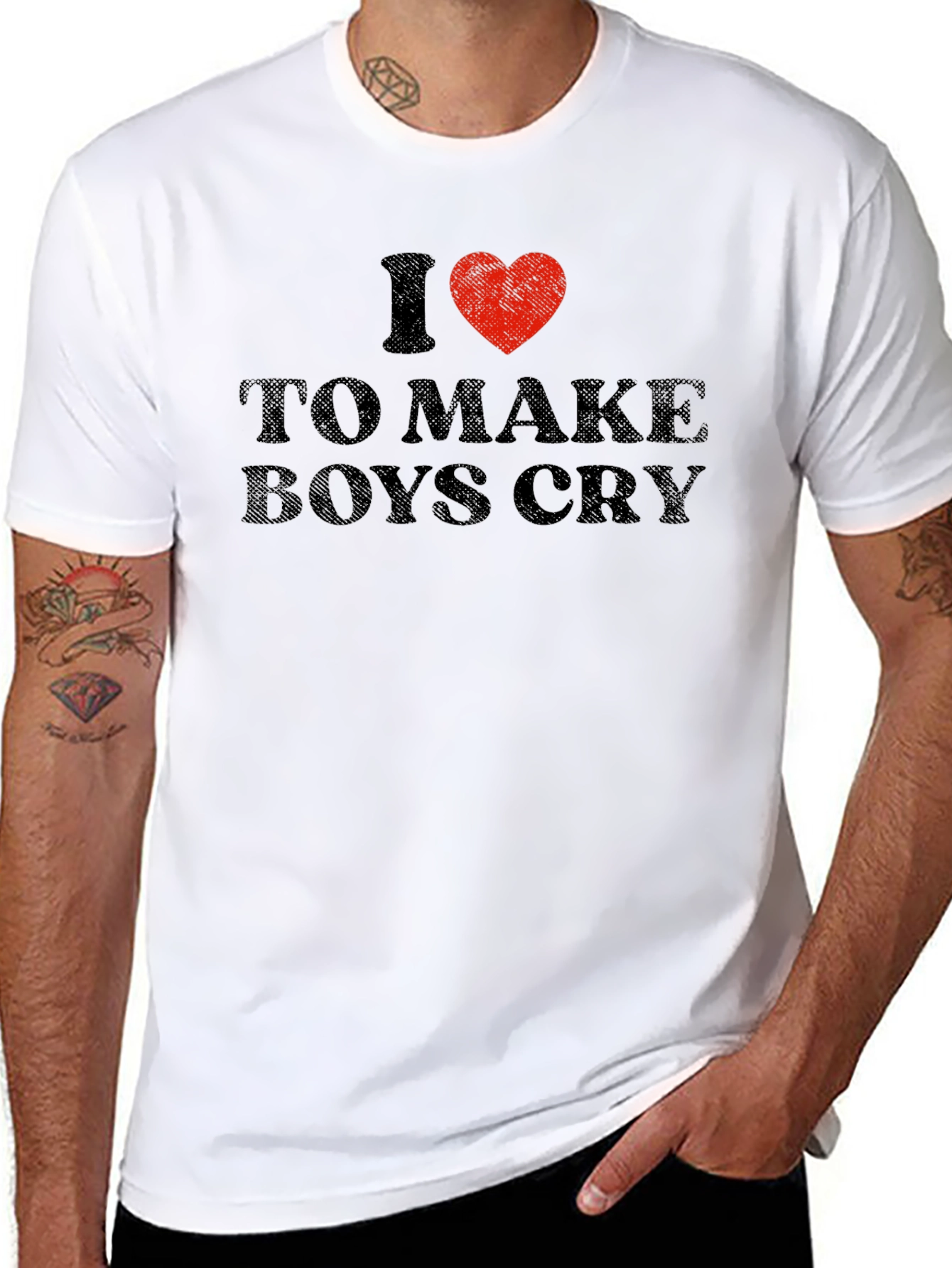 I Heart To Make Boys Cry Black T-Shirt