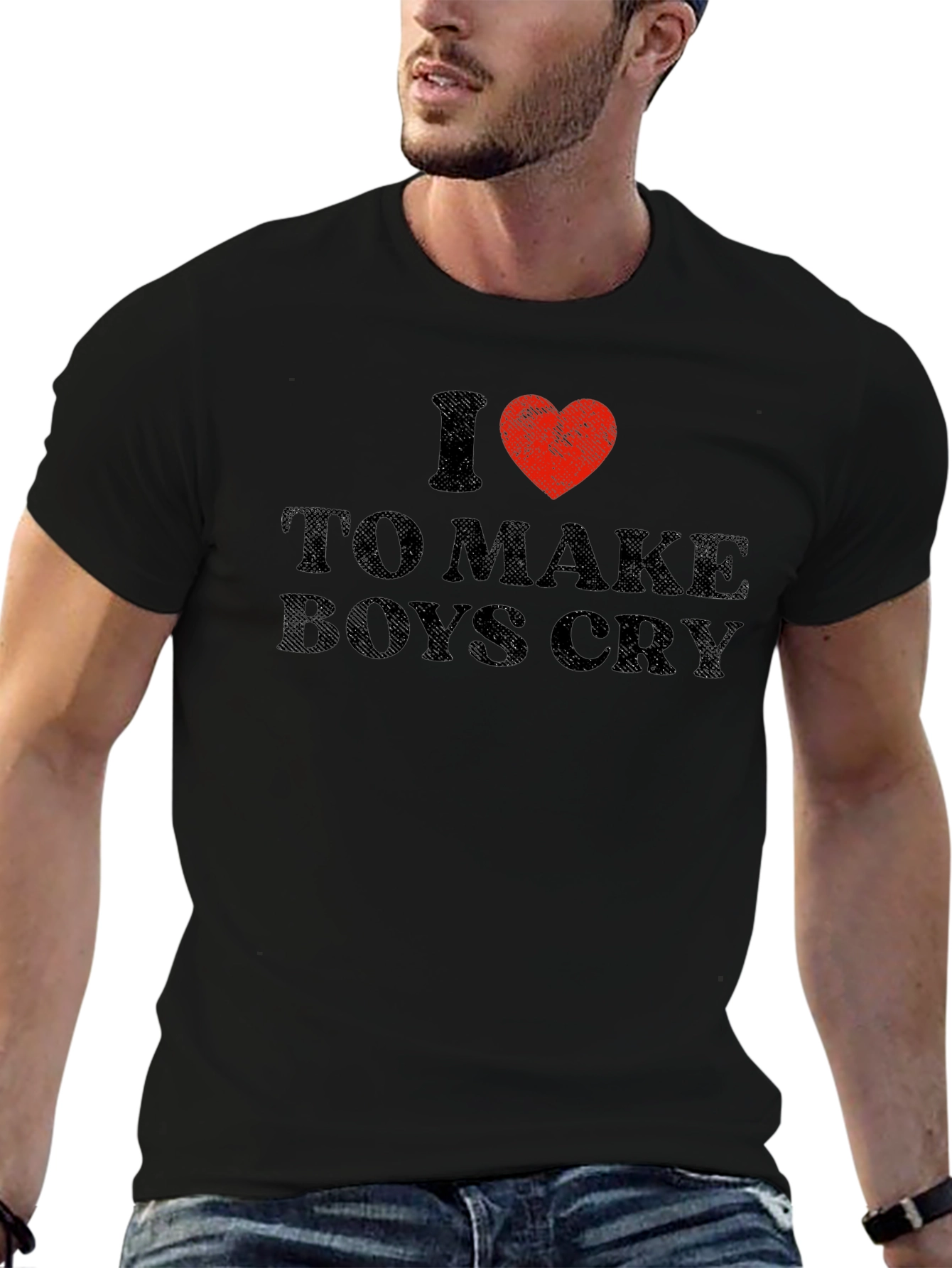 I Heart To Make Boys Cry Black T-Shirt