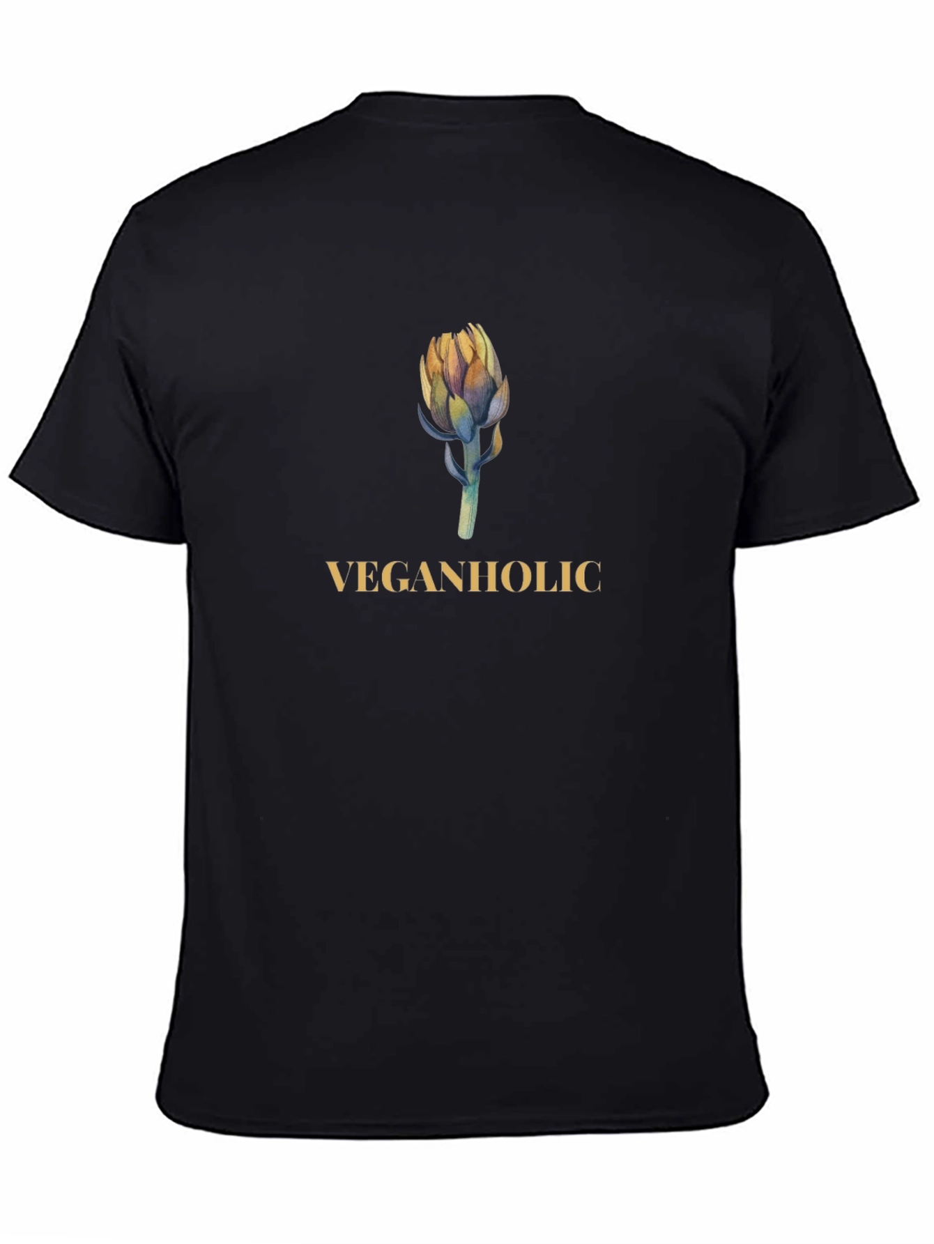 Veganholic Graphic Tee - Black Cotton T-Shirt