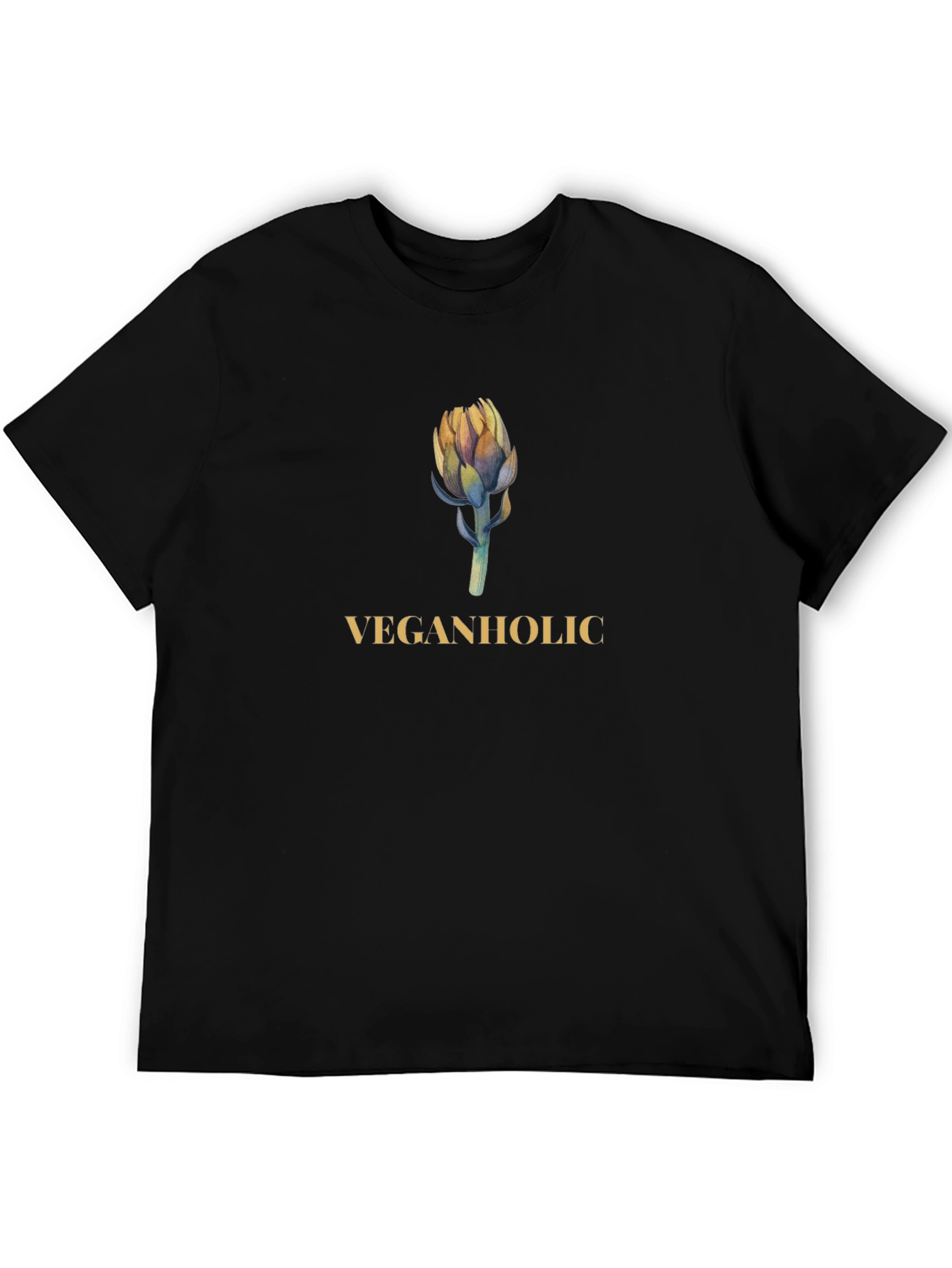 Veganholic Graphic Tee - Black Cotton T-Shirt